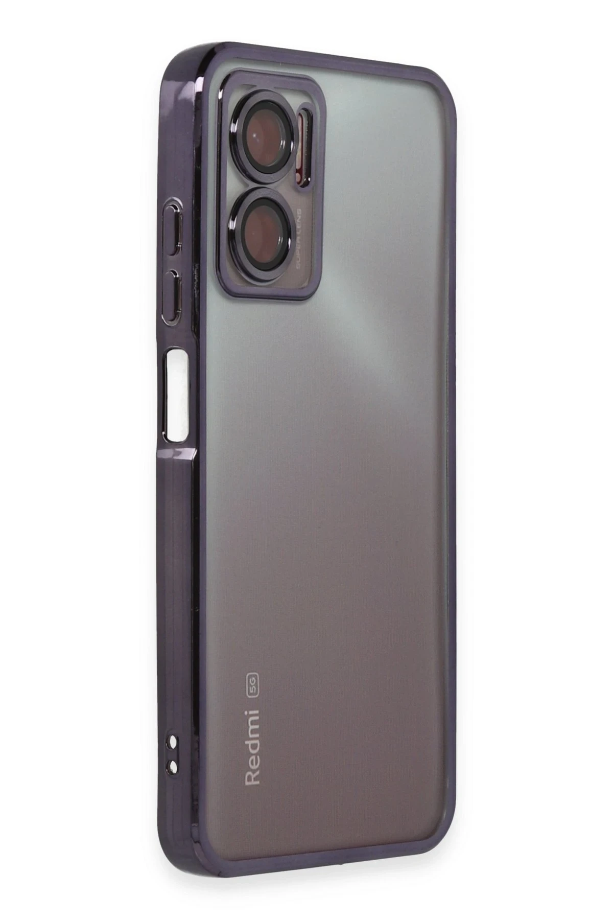 Newface Xiaomi Redmi 10 5G Kılıf Razer Lensli Silikon - Mor