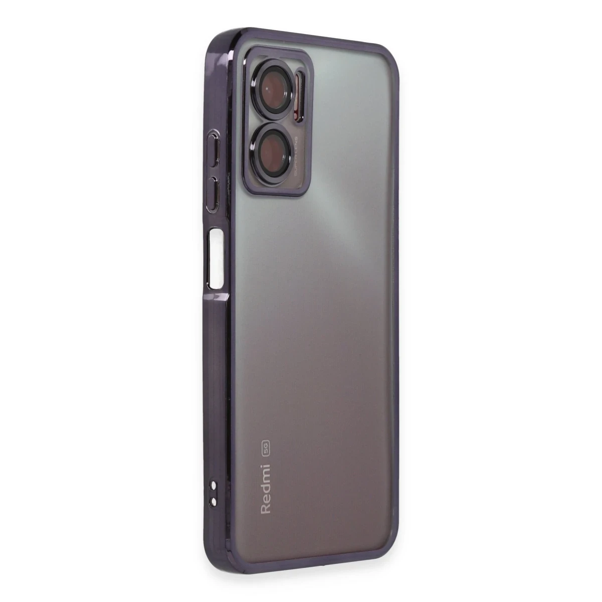 Newface Xiaomi Redmi 10 5G Kılıf Razer Lensli Silikon - Mor