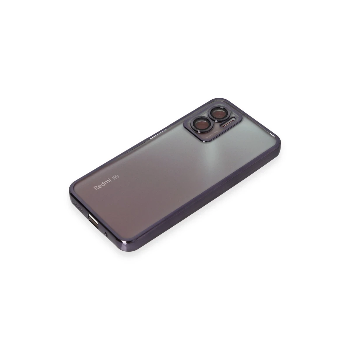 Newface Xiaomi Redmi 10 5G Kılıf Razer Lensli Silikon - Mor