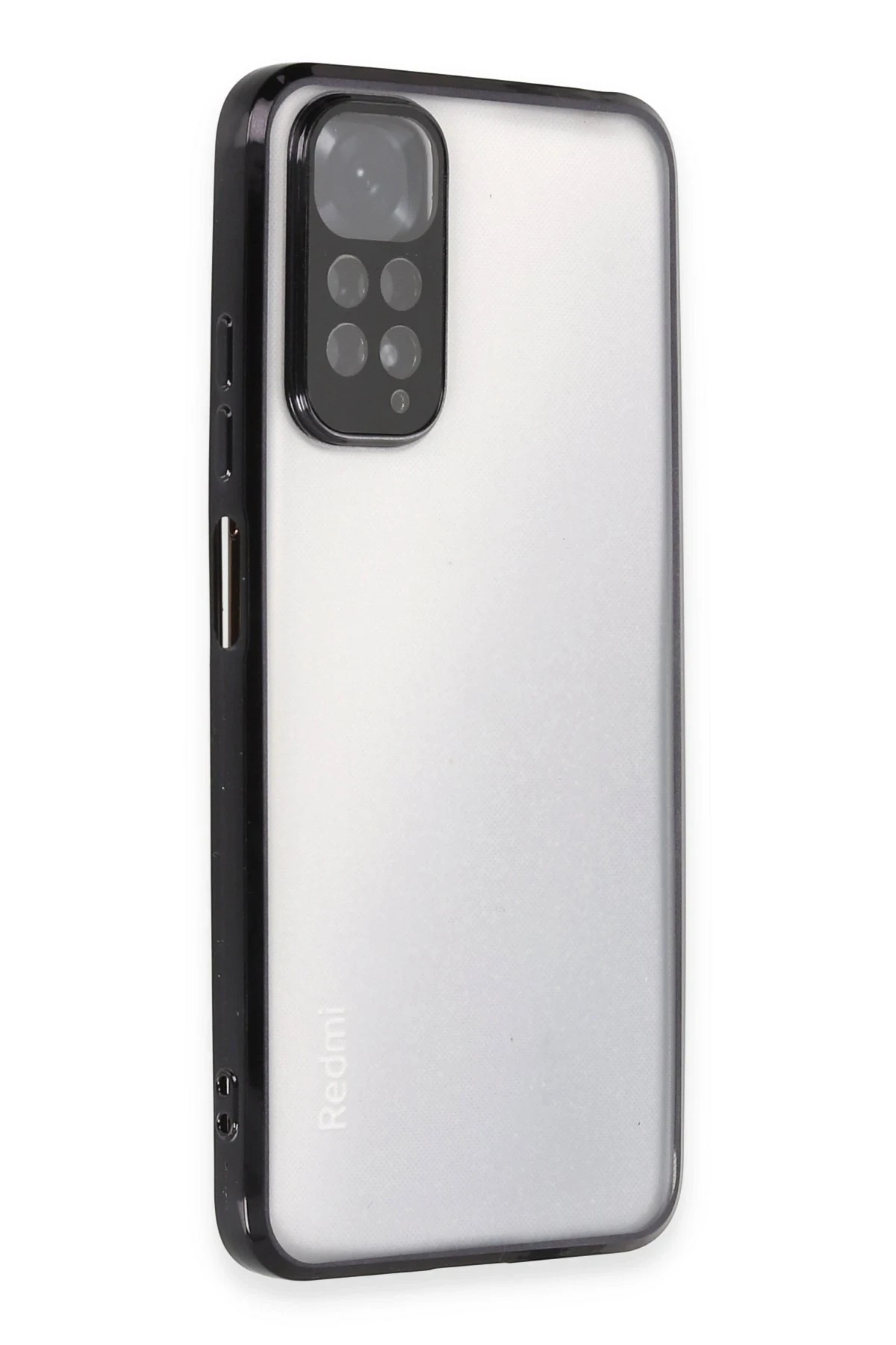 Newface Xiaomi Redmi Note 11 Kılıf Razer Lensli Silikon - Siyah