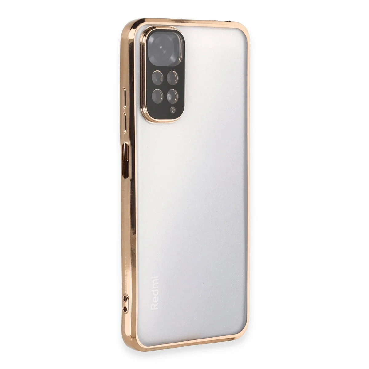 Newface Xiaomi Redmi Note 11 Kılıf Razer Lensli Silikon - Gold