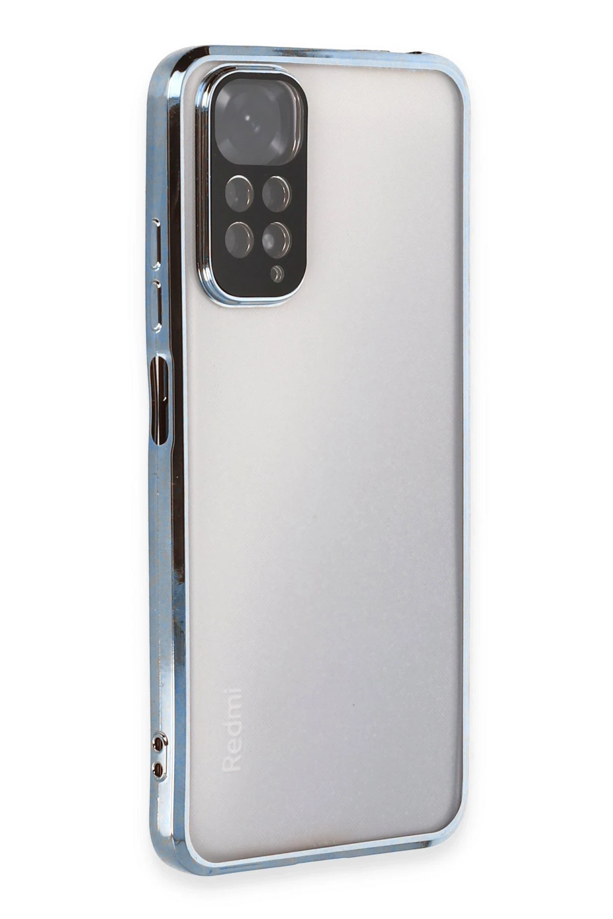 Newface Xiaomi Redmi Note 11 Kılıf Razer Lensli Silikon - Açık Mavi