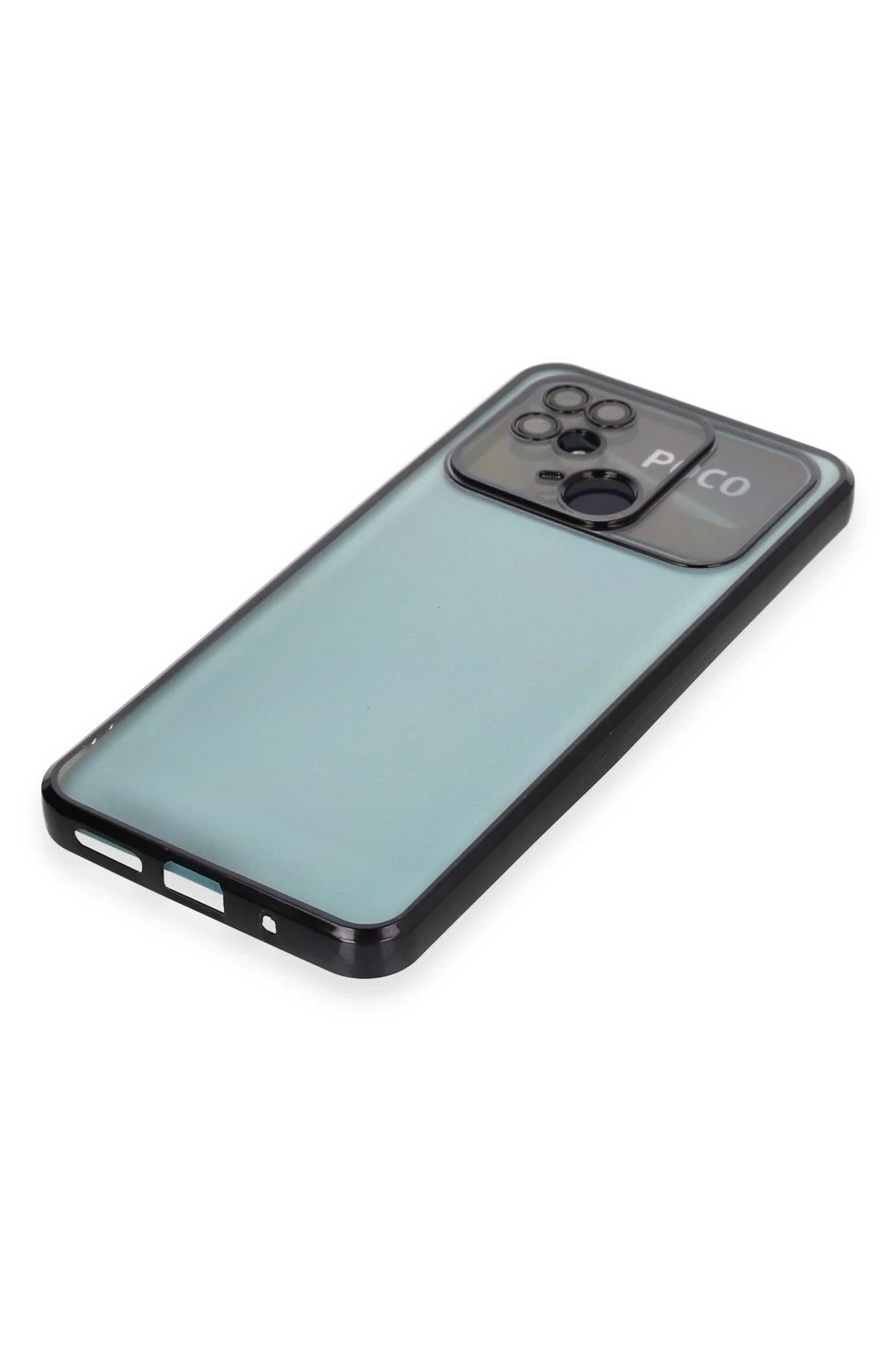 Newface Xiaomi Redmi 10C Kılıf Razer Lensli Silikon - Siyah
