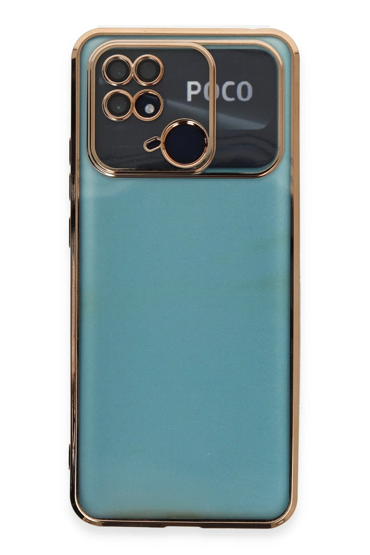 Newface Xiaomi Redmi 10C Kılıf Razer Lensli Silikon - Gold