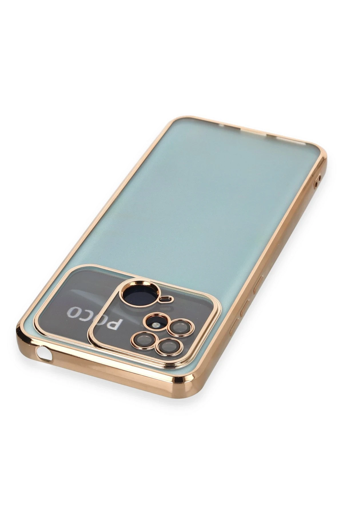 Newface Xiaomi Redmi 10C Kılıf Razer Lensli Silikon - Gold