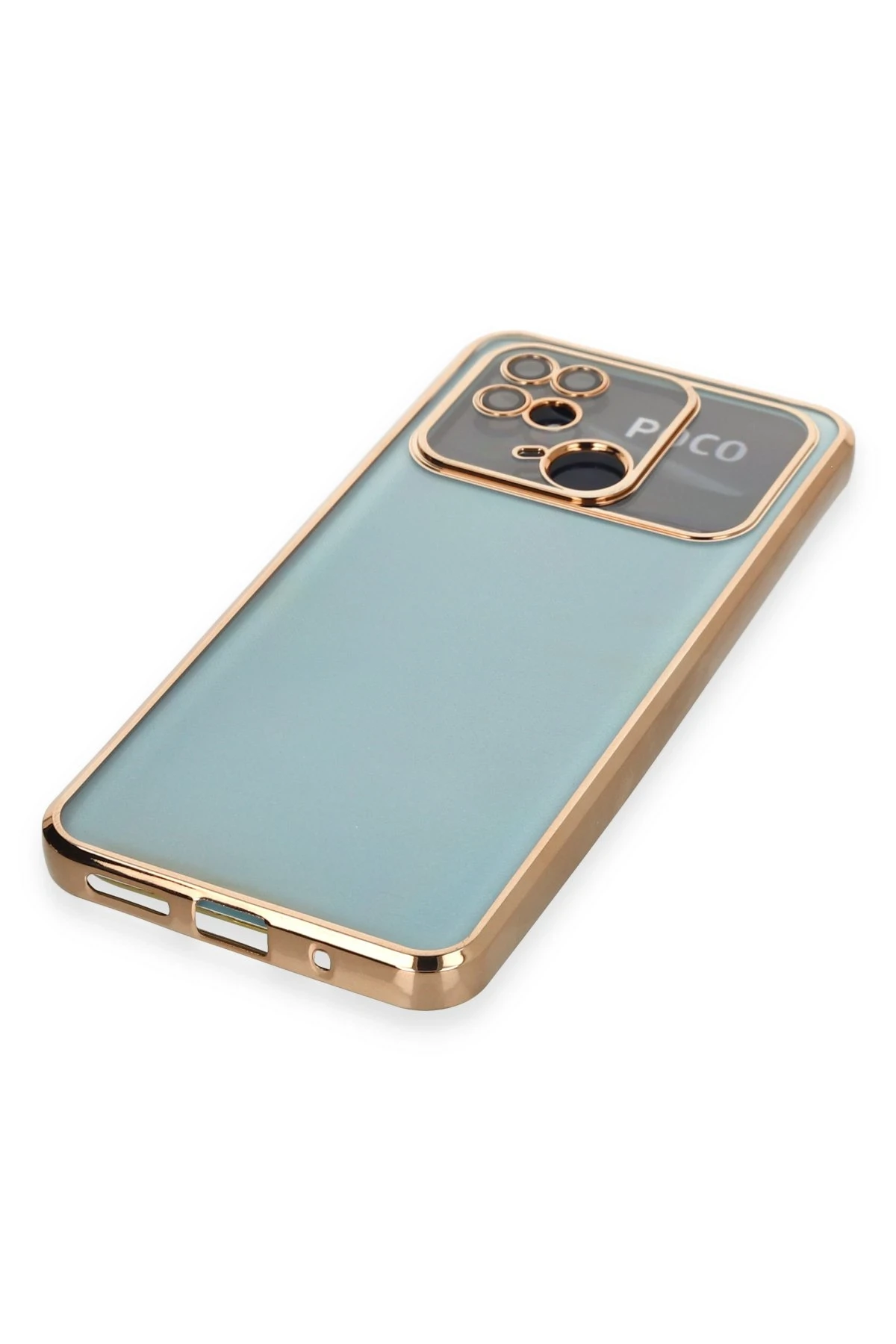 Newface Xiaomi Redmi 10C Kılıf Razer Lensli Silikon - Gold