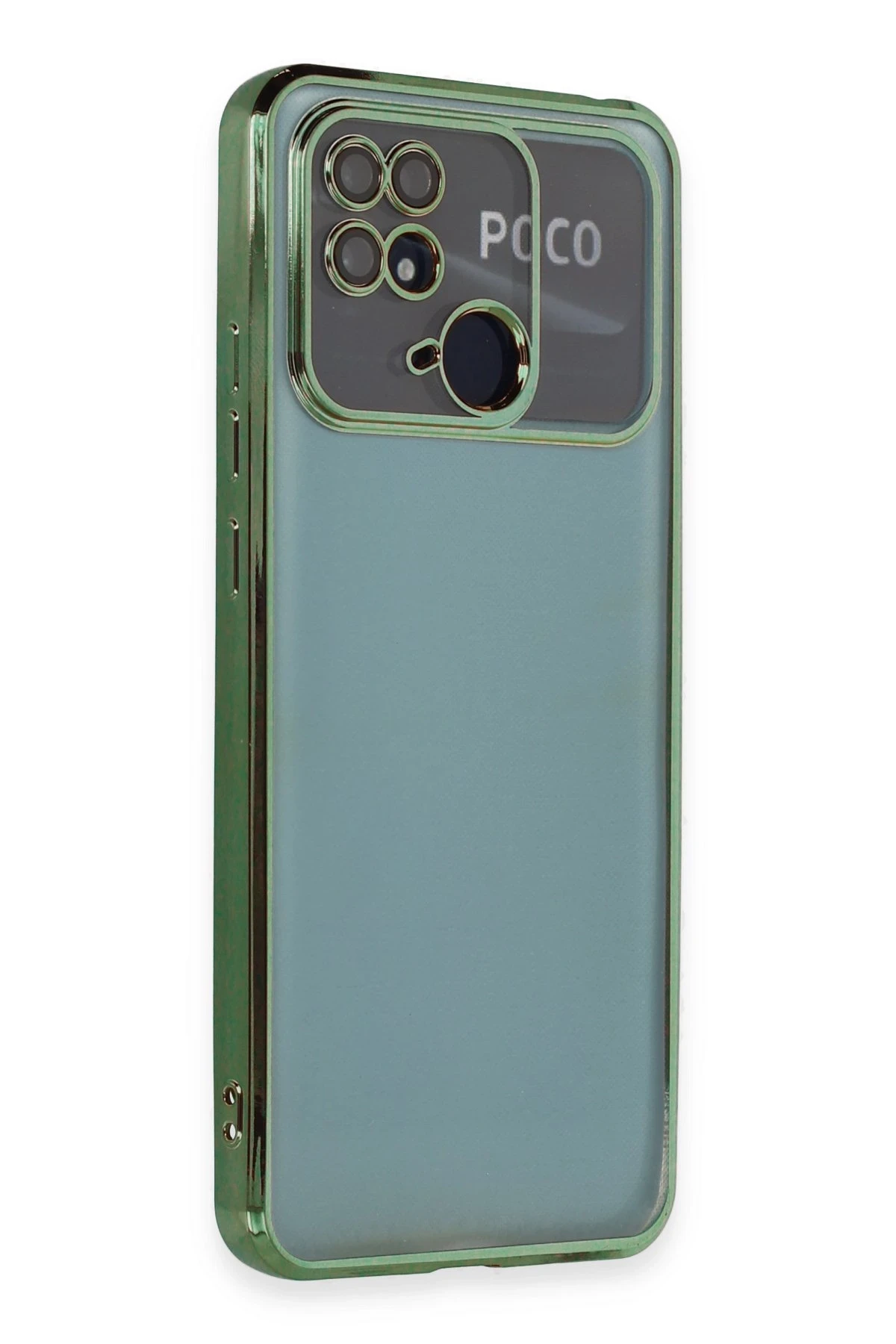 Newface Xiaomi Redmi 10C Kılıf Razer Lensli Silikon - Yeşil