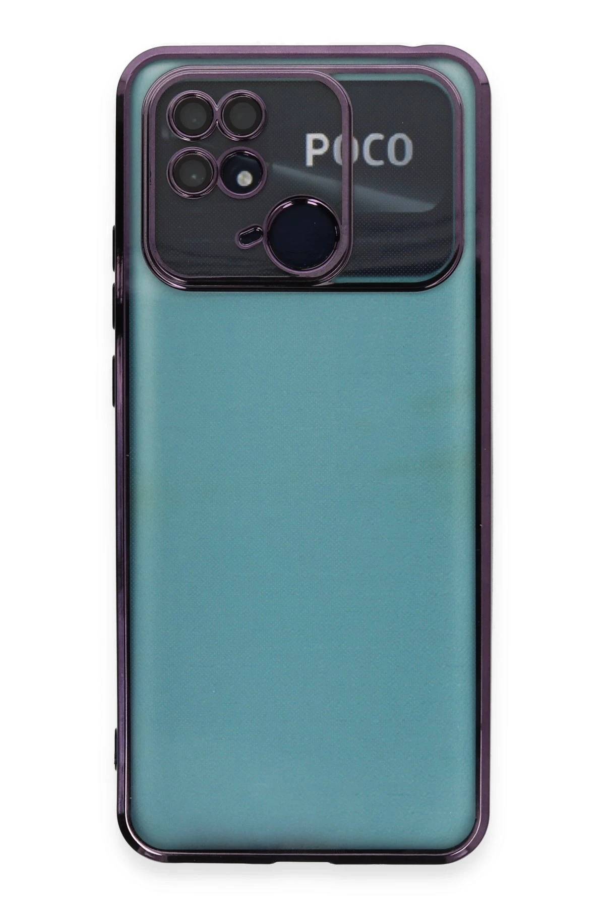 Newface Xiaomi Redmi 10C Kılıf Razer Lensli Silikon - Mor