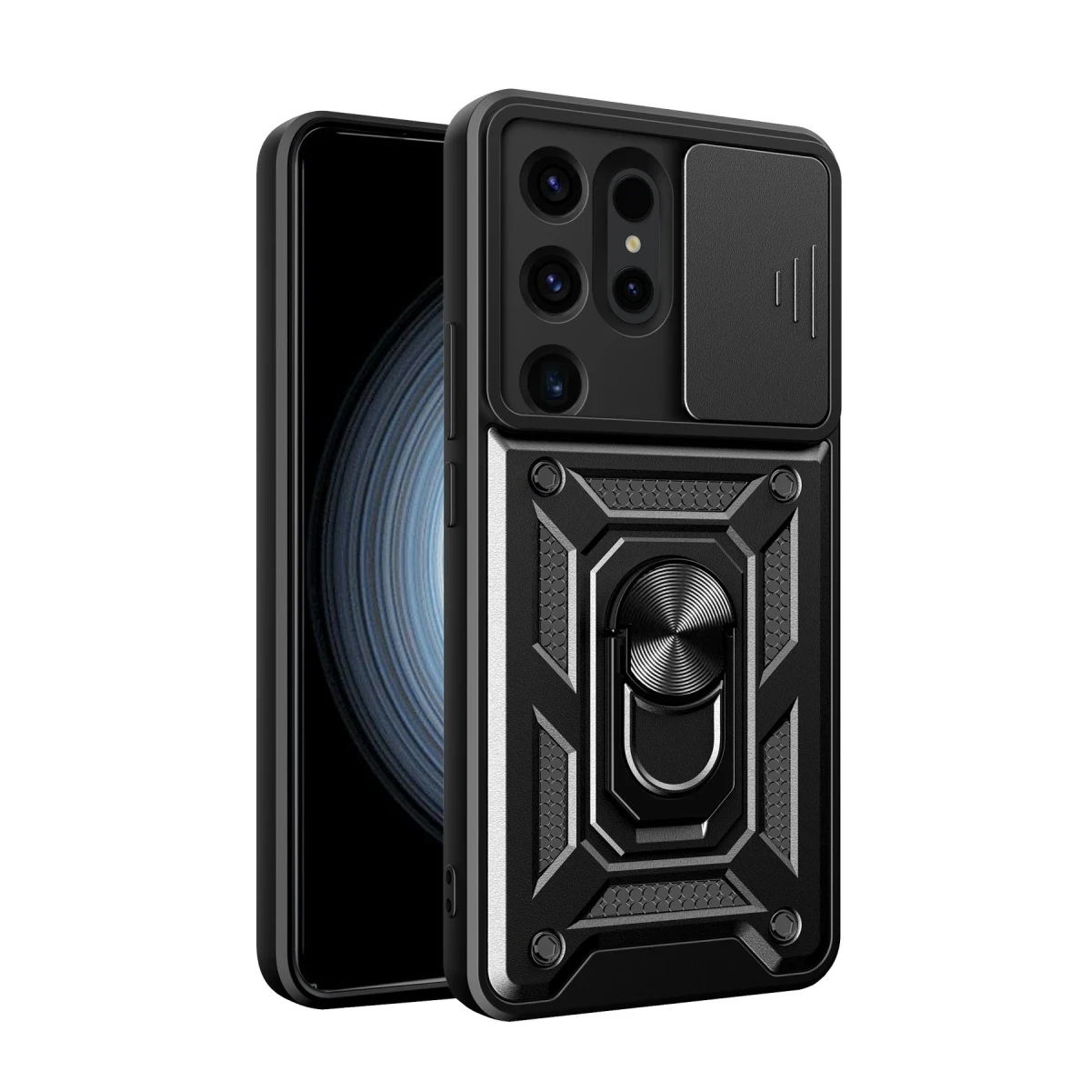 Newface Samsung Galaxy S24 Ultra Kılıf Pars Lens Yüzüklü Silikon - Siyah — görsel 4