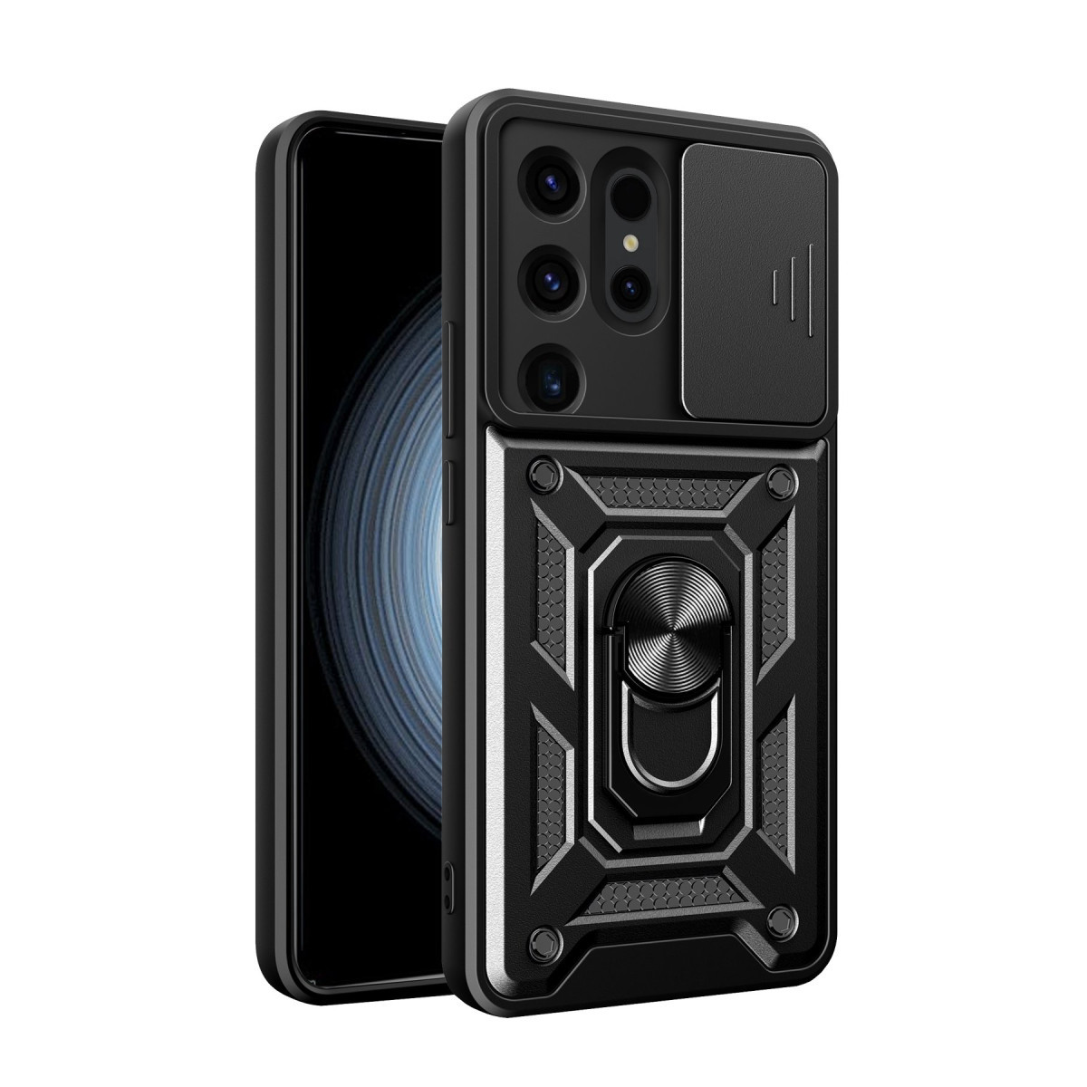 Newface Samsung Galaxy S24 Ultra Kılıf Pars Lens Yüzüklü Silikon - Siyah — görsel 7