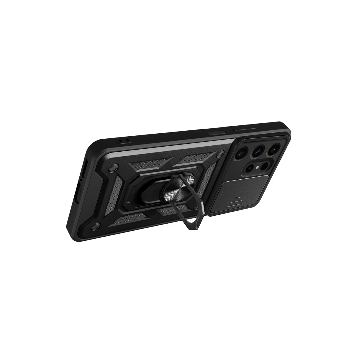 Newface Samsung Galaxy S24 Ultra Kılıf Pars Lens Yüzüklü Silikon - Siyah — görsel 6