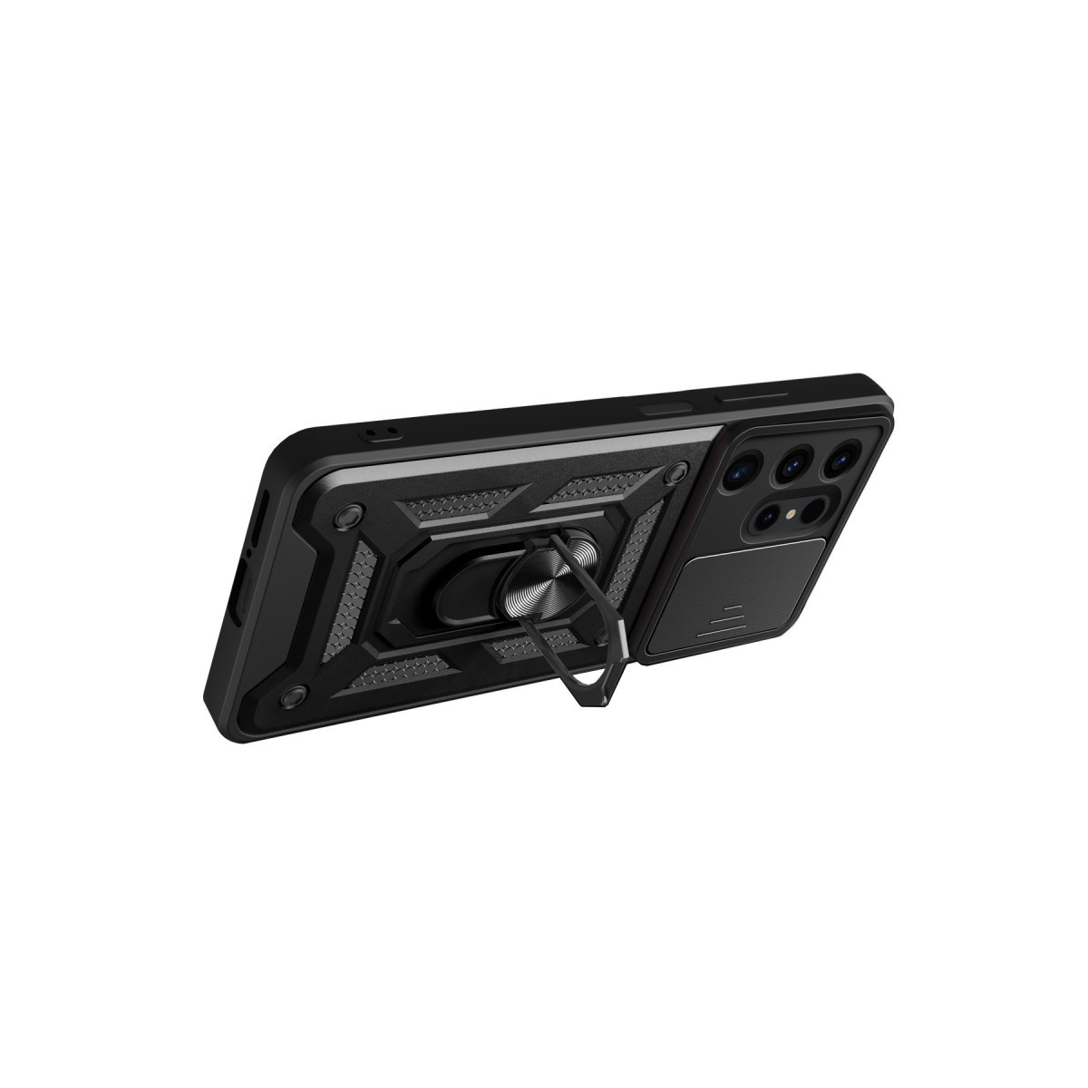 Newface Samsung Galaxy S24 Ultra Kılıf Pars Lens Yüzüklü Silikon - Siyah — görsel 9