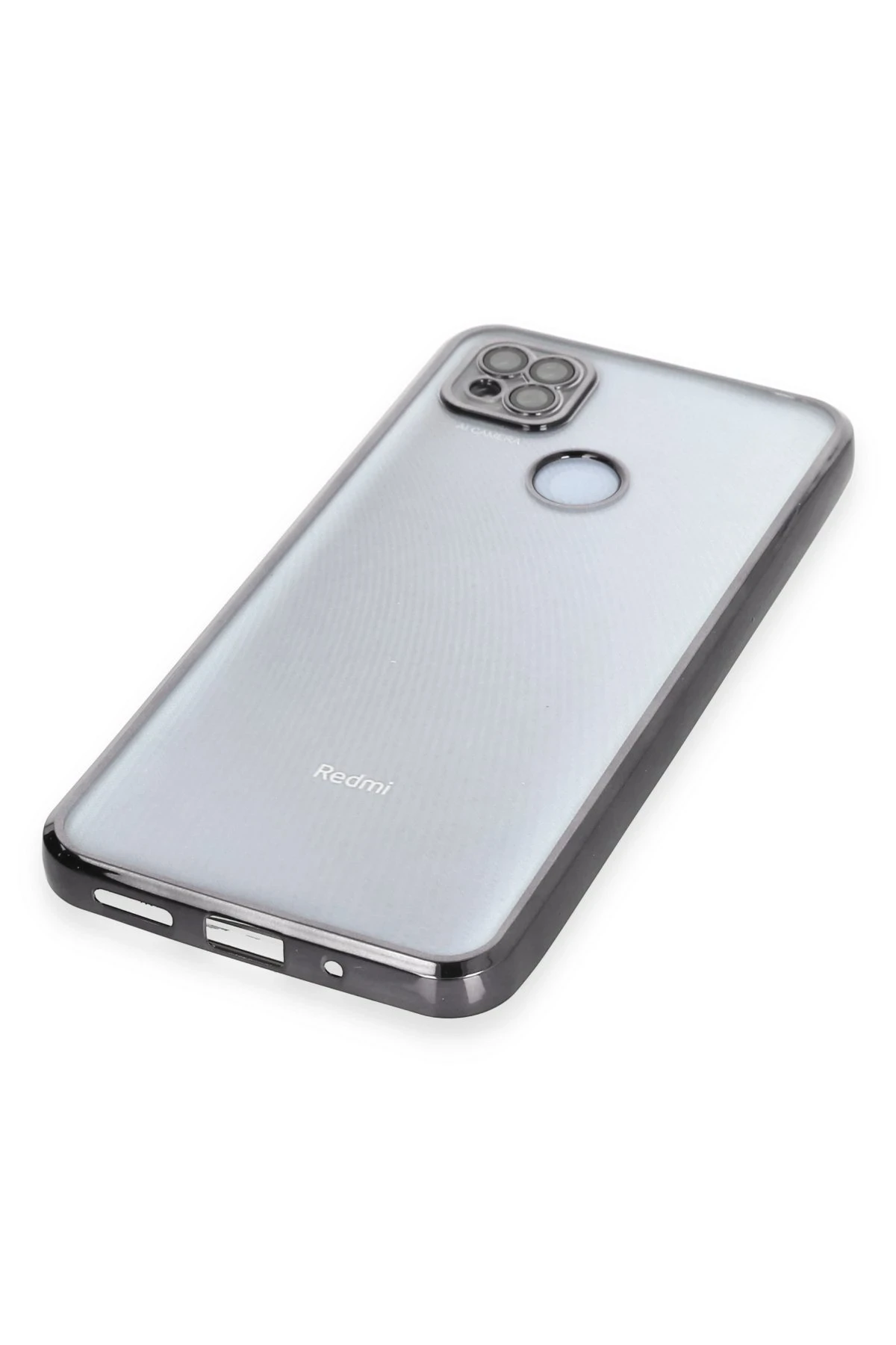 Newface Xiaomi Redmi 9C Kılıf Razer Lensli Silikon - Siyah