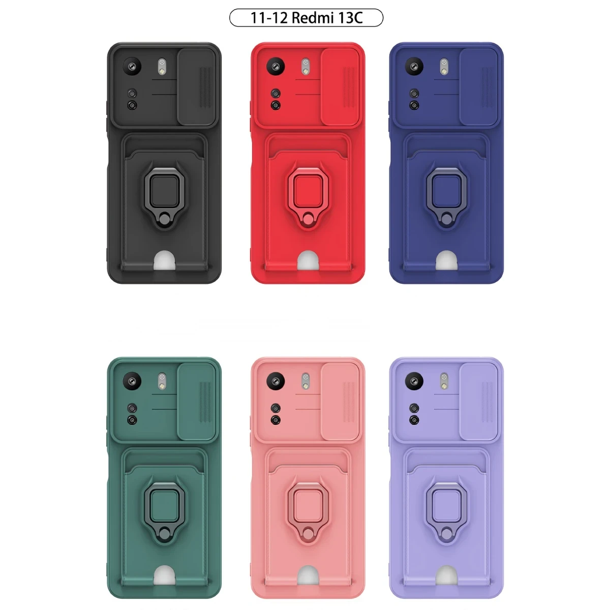 Newface Xiaomi Redmi 13C Kılıf Zuma Kartvizitli Yüzüklü Silikon - Siyah — görsel 11