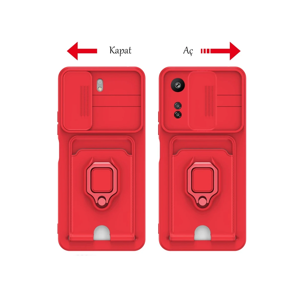 Newface Xiaomi Redmi 13C Kılıf Zuma Kartvizitli Yüzüklü Silikon - Siyah — görsel 12