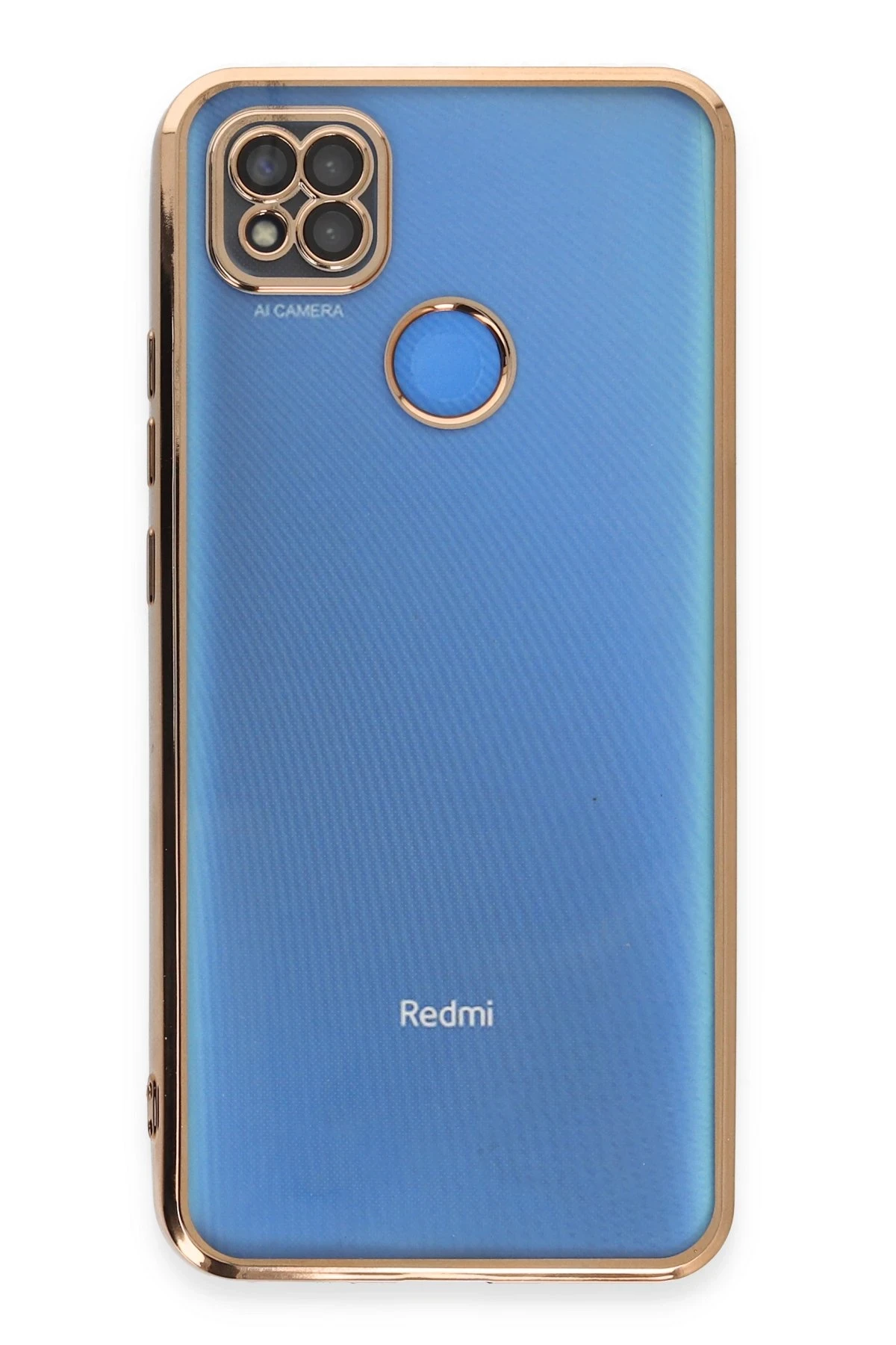 Newface Xiaomi Redmi 9C Kılıf Razer Lensli Silikon - Gold
