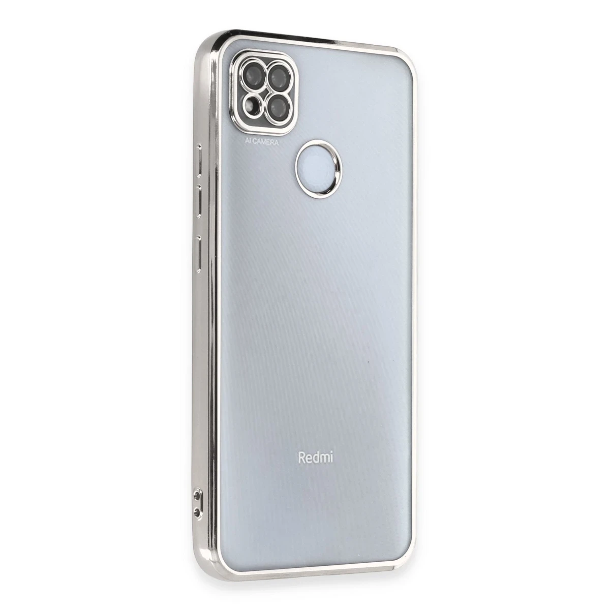 Newface Xiaomi Redmi 9C Kılıf Razer Lensli Silikon - Gümüş