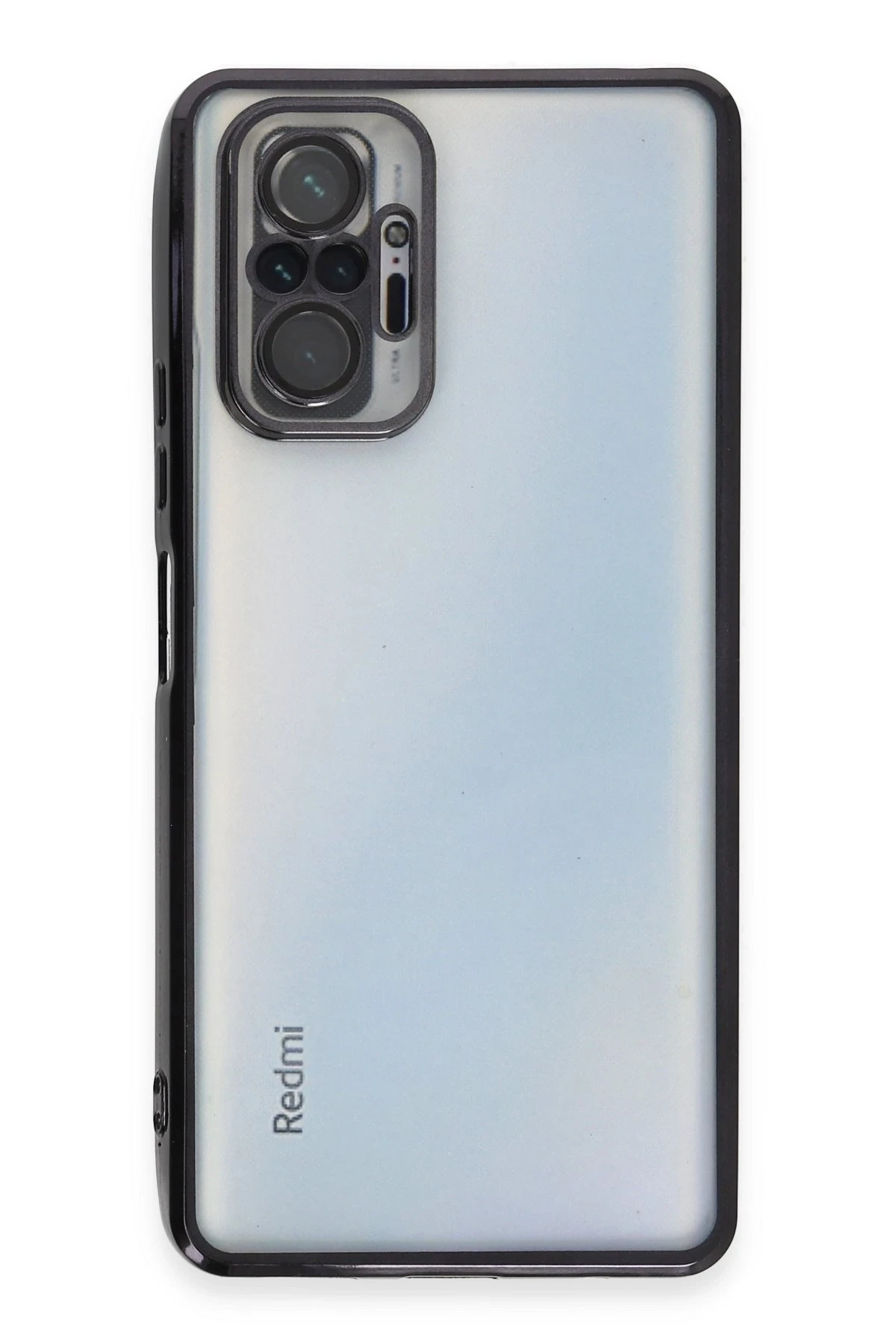 Newface Xiaomi Redmi Note 10 Pro Kılıf Razer Lensli Silikon - Siyah
