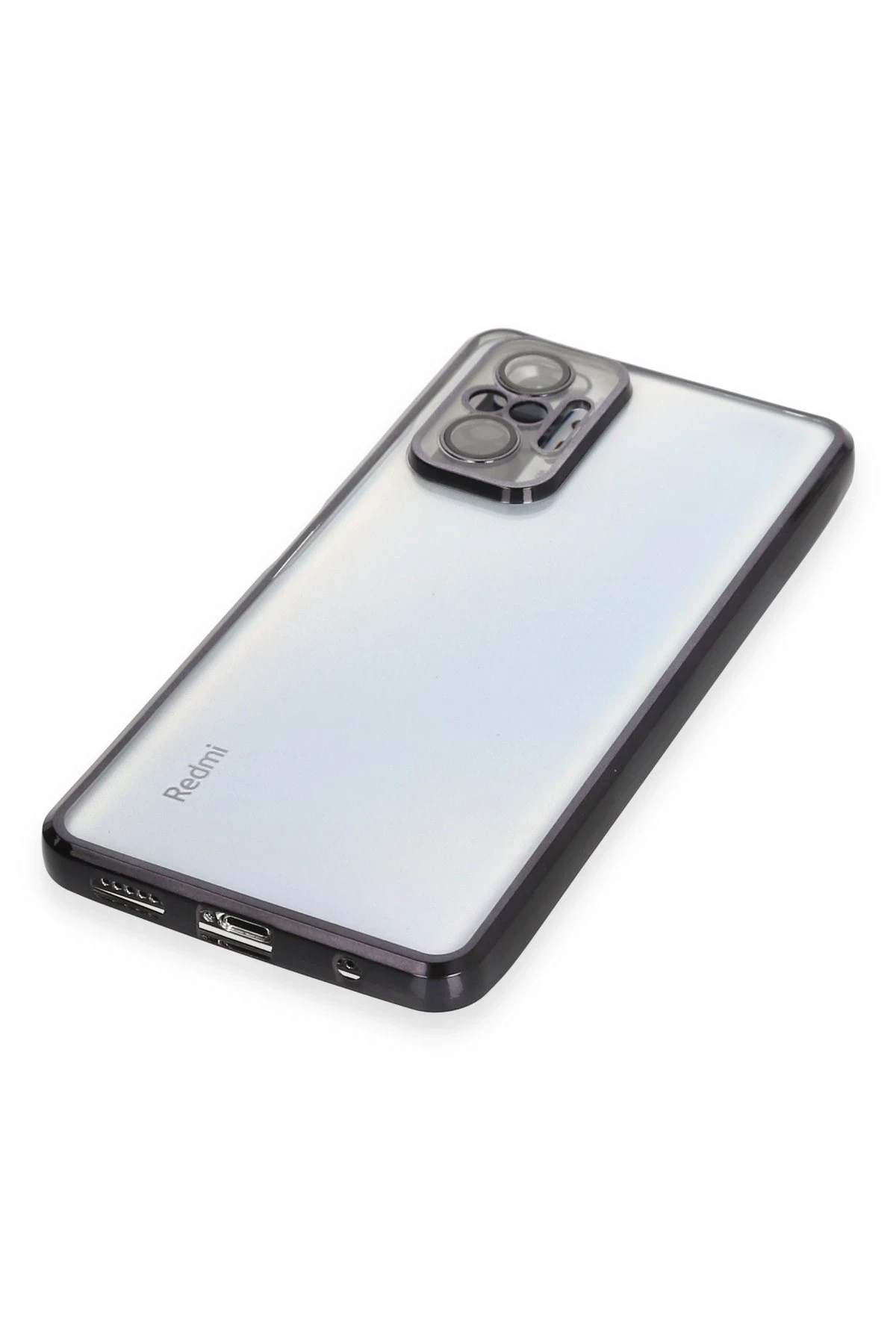 Newface Xiaomi Redmi Note 10 Pro Kılıf Razer Lensli Silikon - Siyah