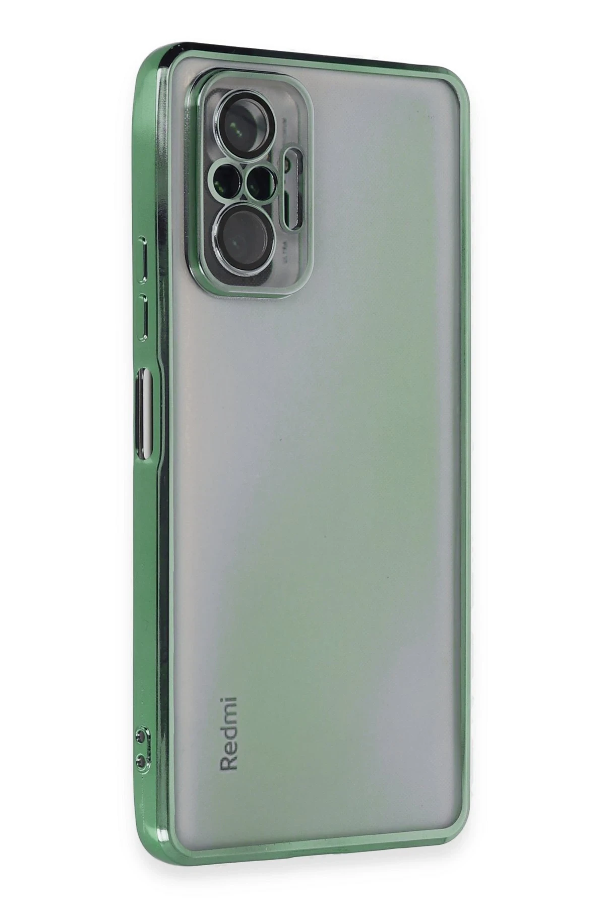 Newface Xiaomi Redmi Note 10 Pro Kılıf Razer Lensli Silikon - Yeşil