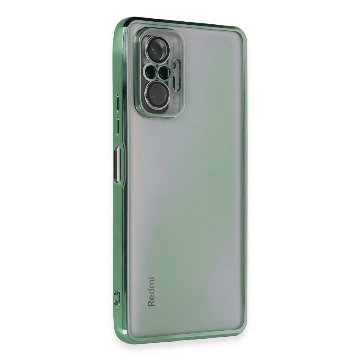 Newface Xiaomi Redmi Note 10 Pro Kılıf Razer Lensli Silikon - Yeşil