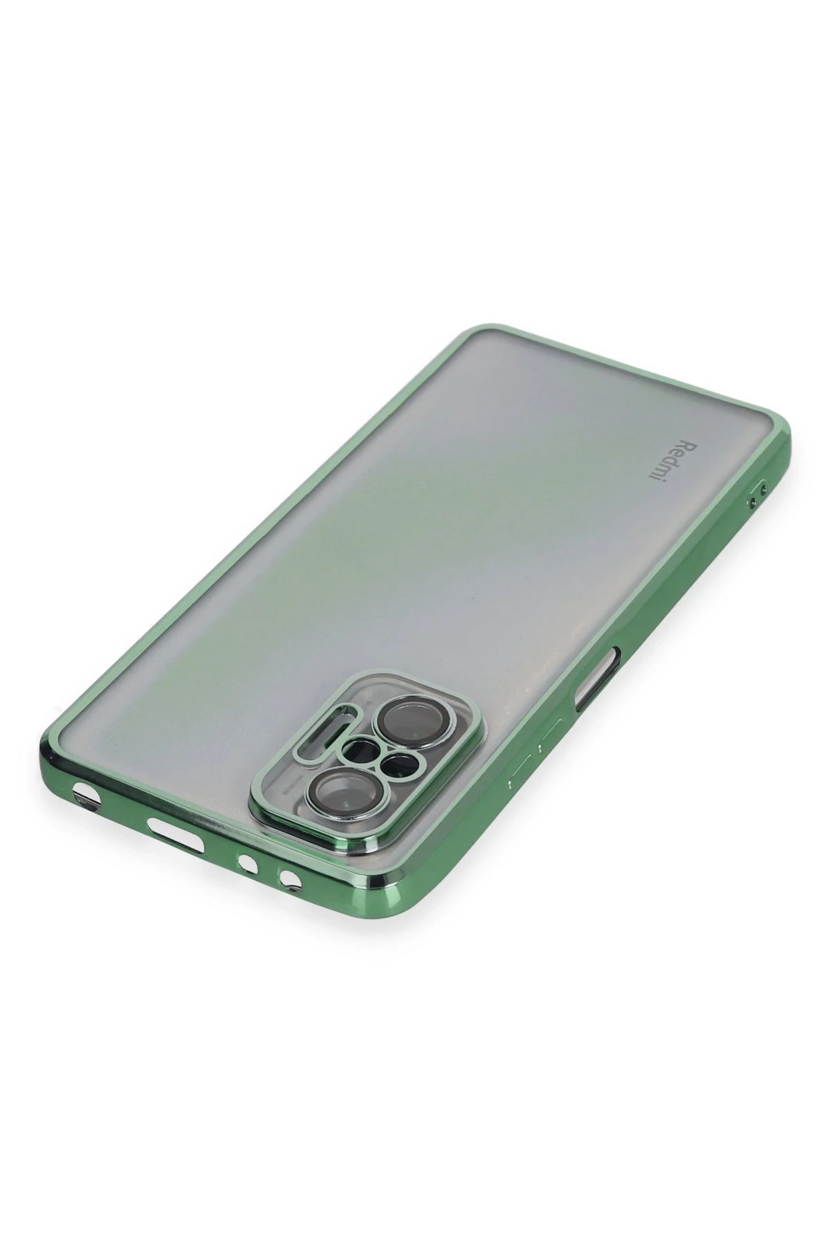 Newface Xiaomi Redmi Note 10 Pro Kılıf Razer Lensli Silikon - Yeşil