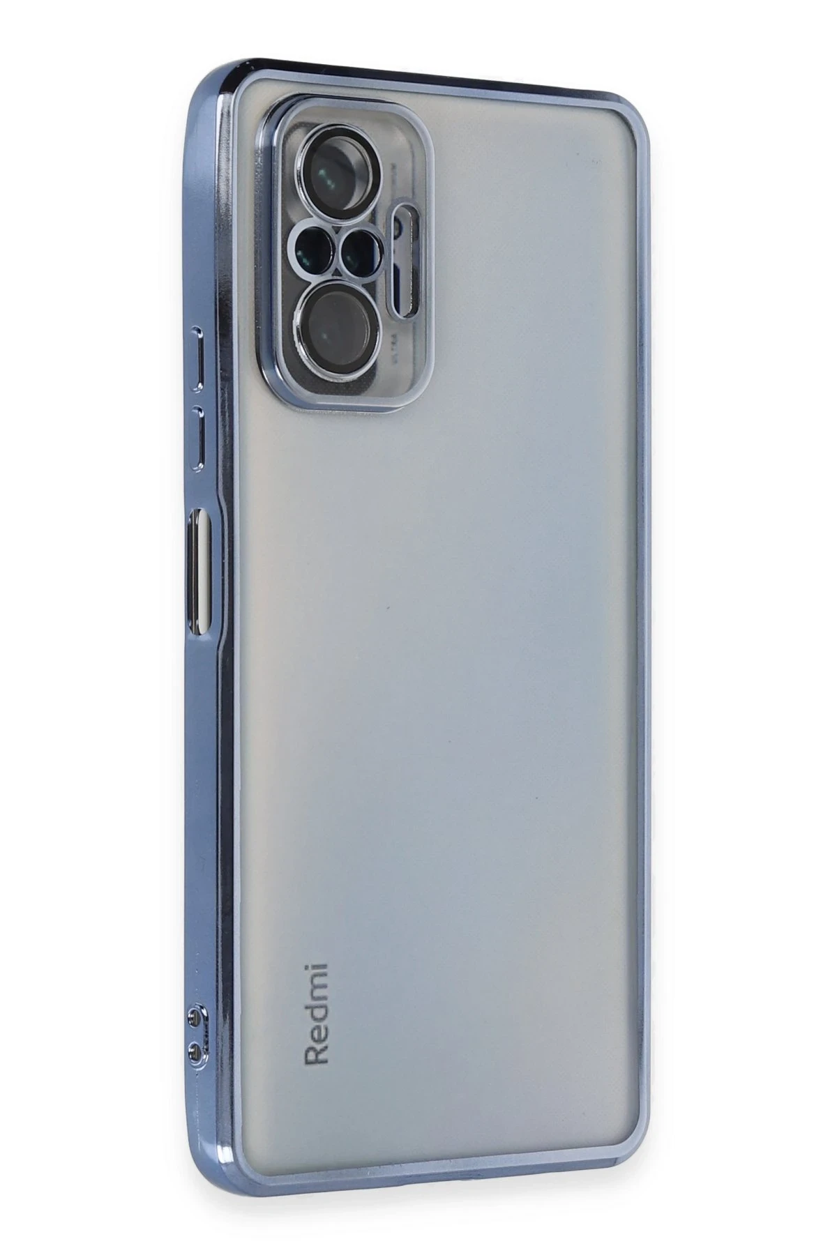 Newface Xiaomi Redmi Note 10 Pro Kılıf Razer Lensli Silikon - Açık Mavi