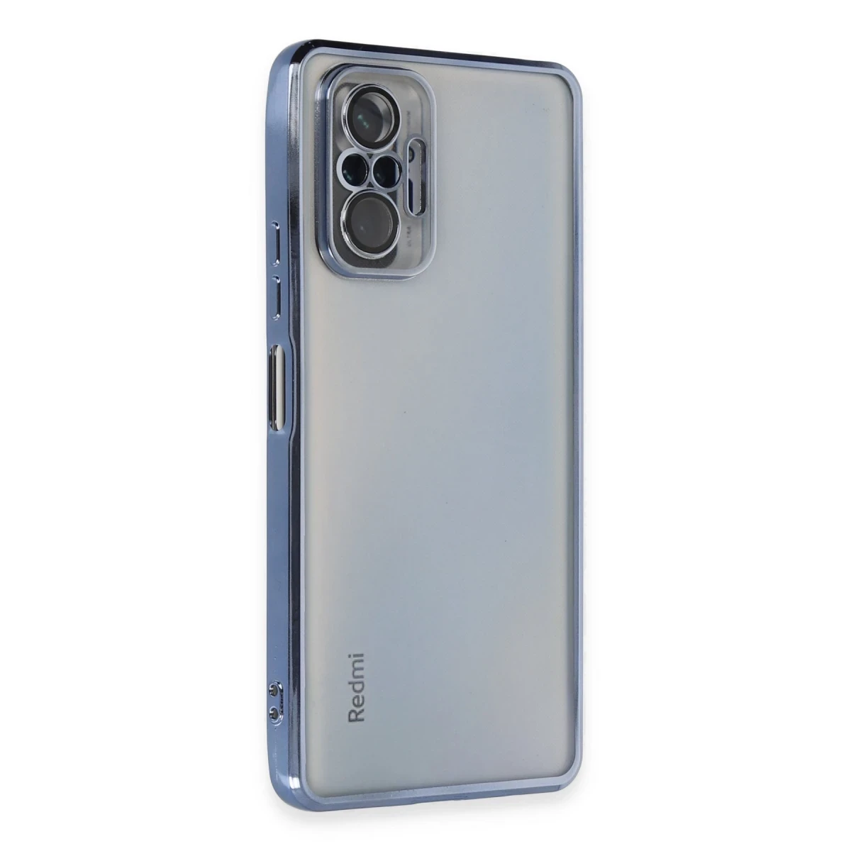 Newface Xiaomi Redmi Note 10 Pro Kılıf Razer Lensli Silikon - Açık Mavi