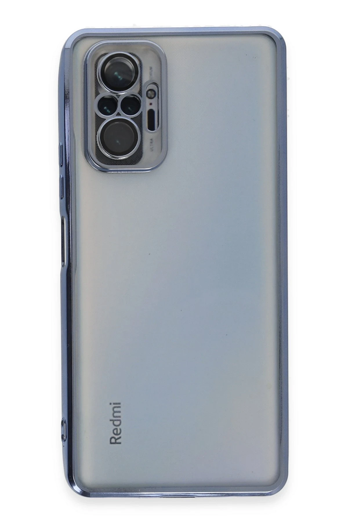 Newface Xiaomi Redmi Note 10 Pro Kılıf Razer Lensli Silikon - Açık Mavi
