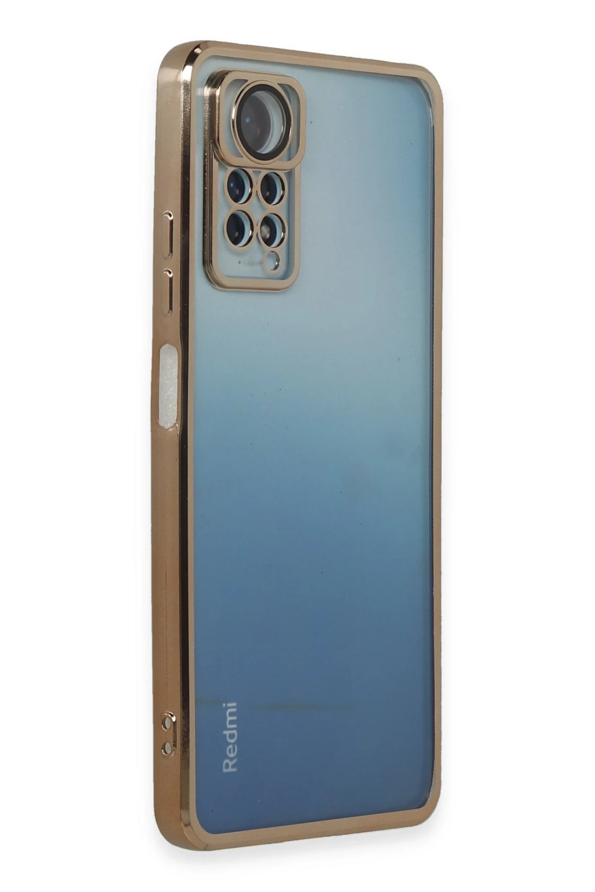 Newface Xiaomi Redmi Note 11 Pro Kılıf Razer Lensli Silikon - Gold