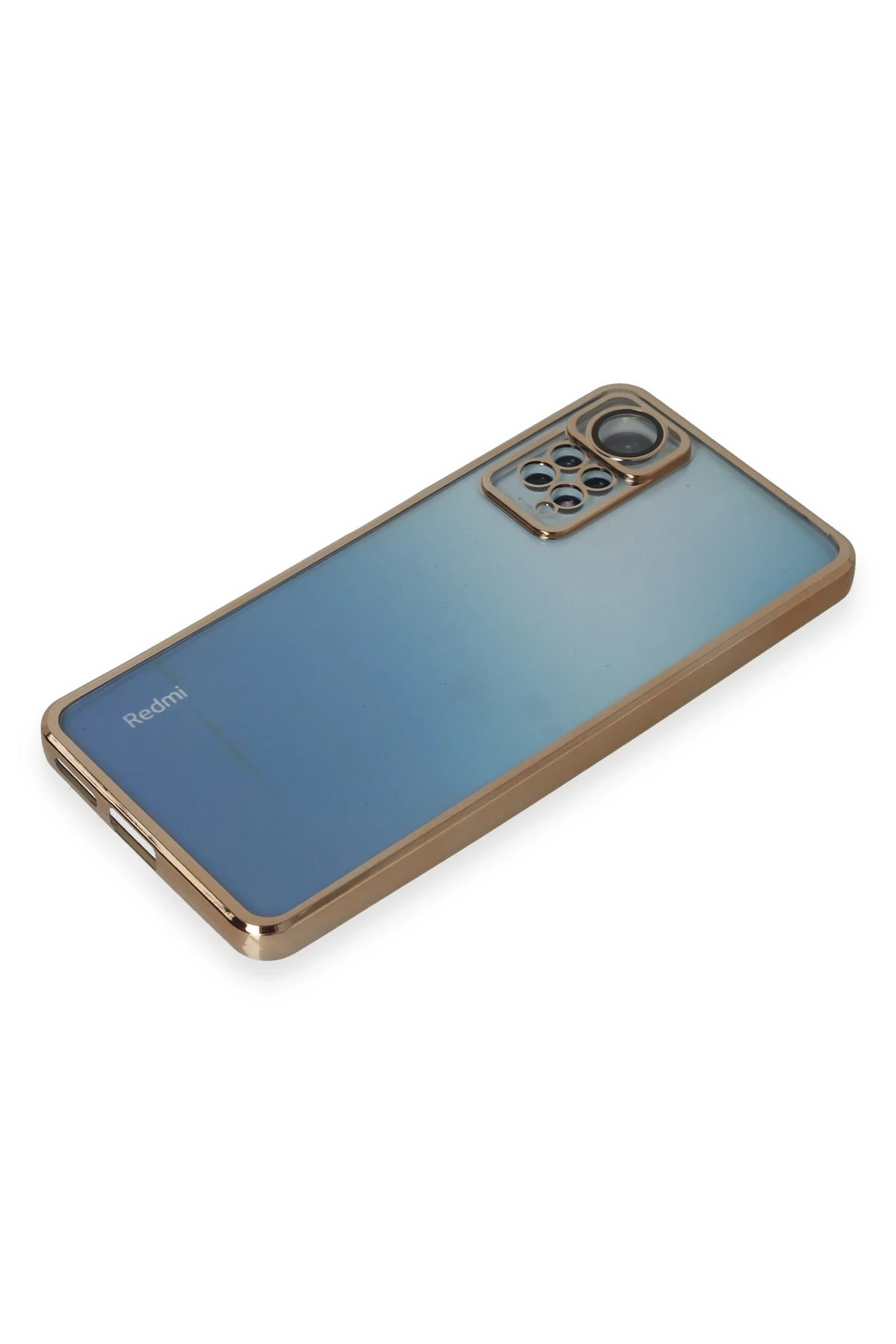 Newface Xiaomi Redmi Note 11 Pro Kılıf Razer Lensli Silikon - Gold