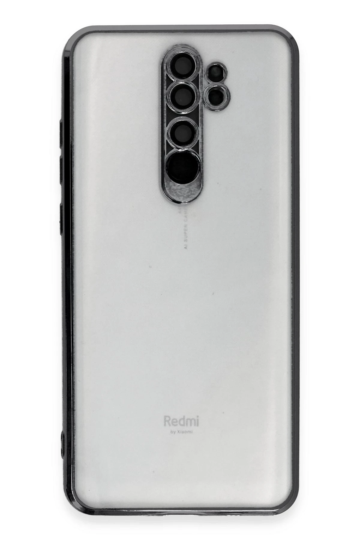Newface Xiaomi Redmi Note 8 Pro Kılıf Razer Lensli Silikon - Siyah