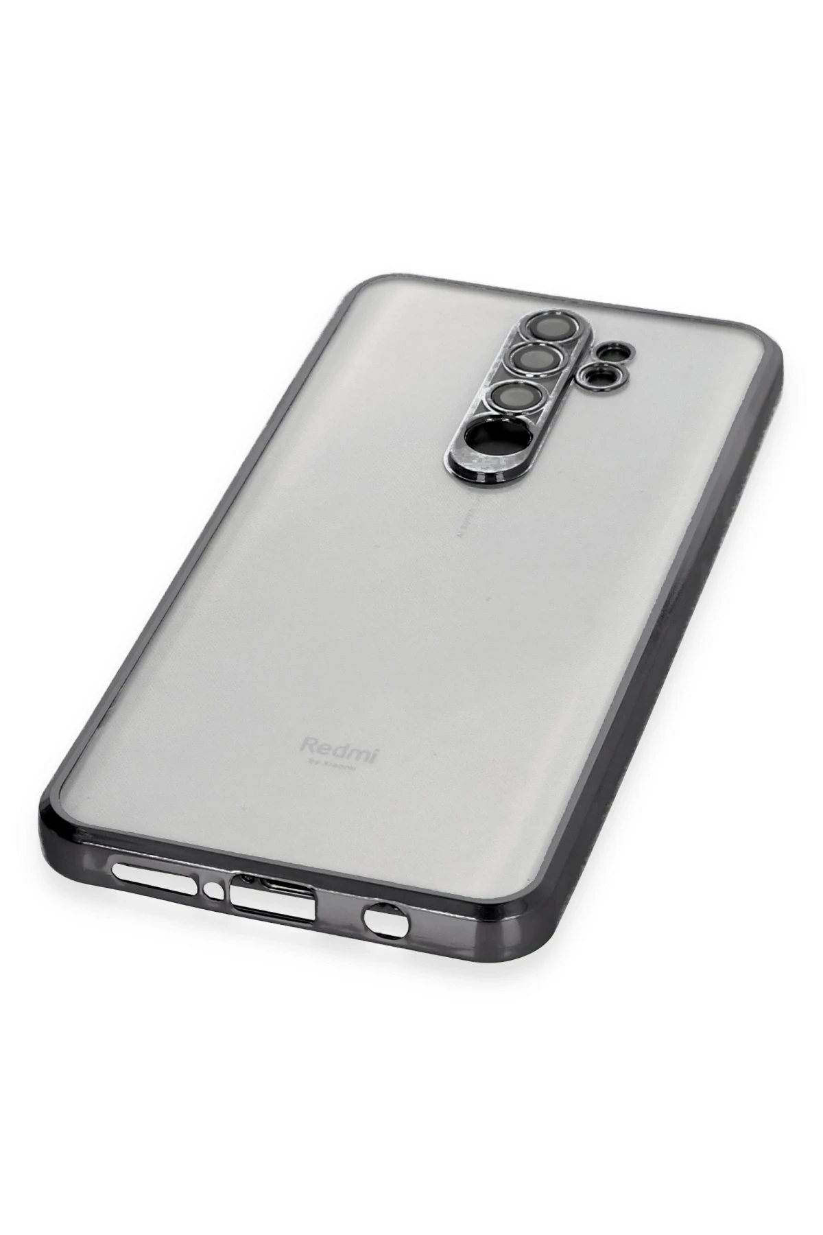 Newface Xiaomi Redmi Note 8 Pro Kılıf Razer Lensli Silikon - Siyah