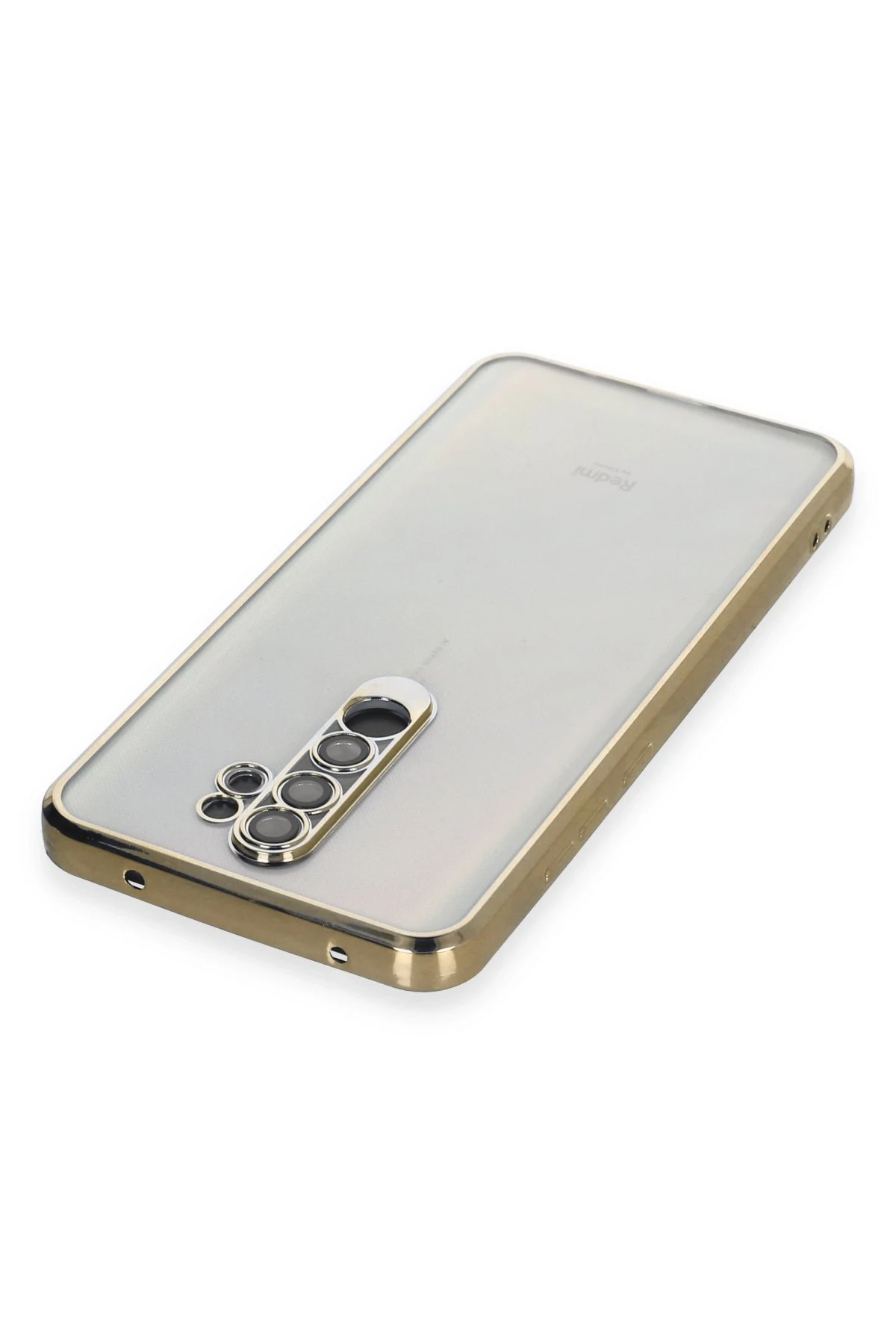 Newface Xiaomi Redmi Note 8 Pro Kılıf Razer Lensli Silikon - Gold