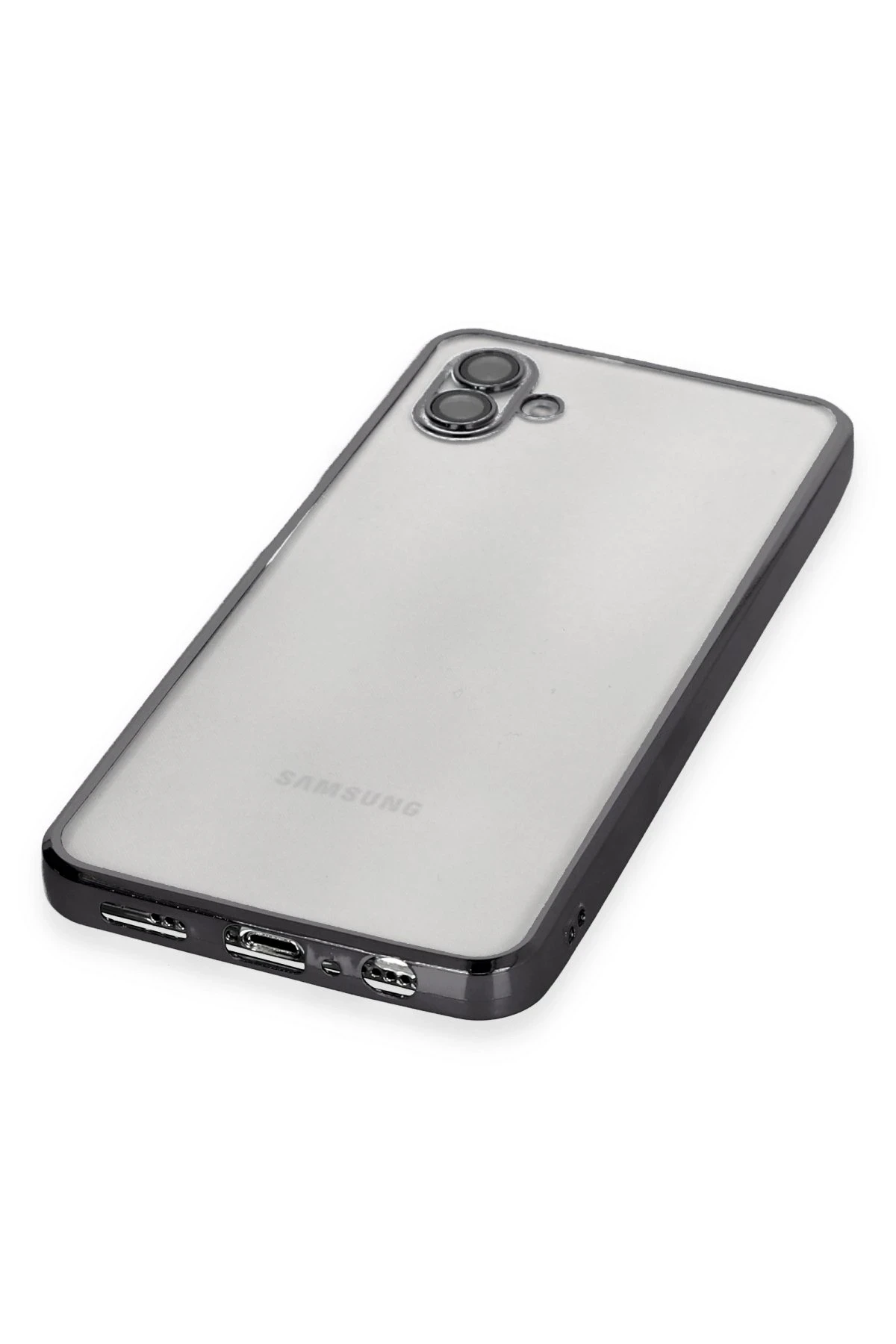 Newface Samsung Galaxy A04 Kılıf Razer Lensli Silikon - Siyah
