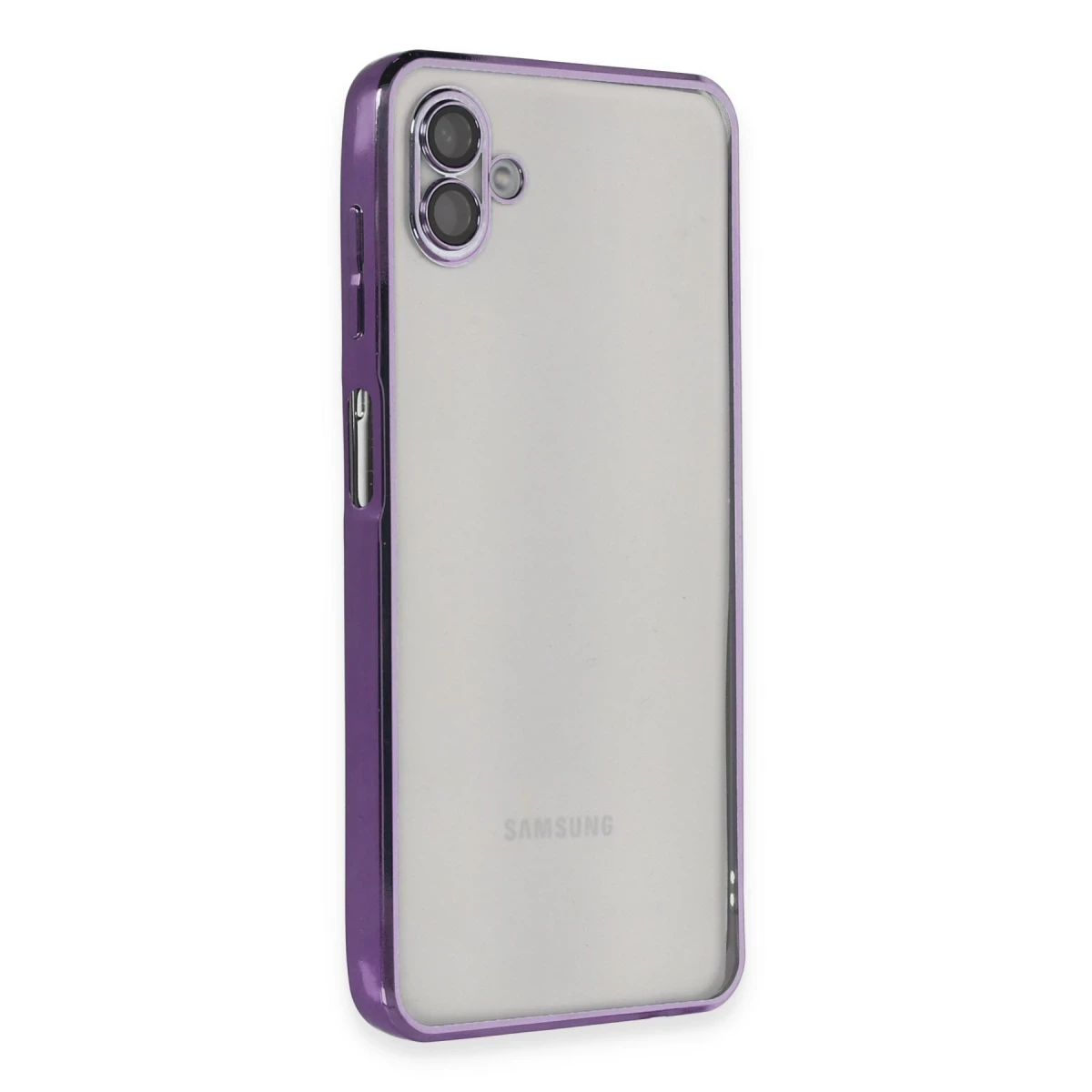 Newface Samsung Galaxy A04 Kılıf Razer Lensli Silikon - Mor