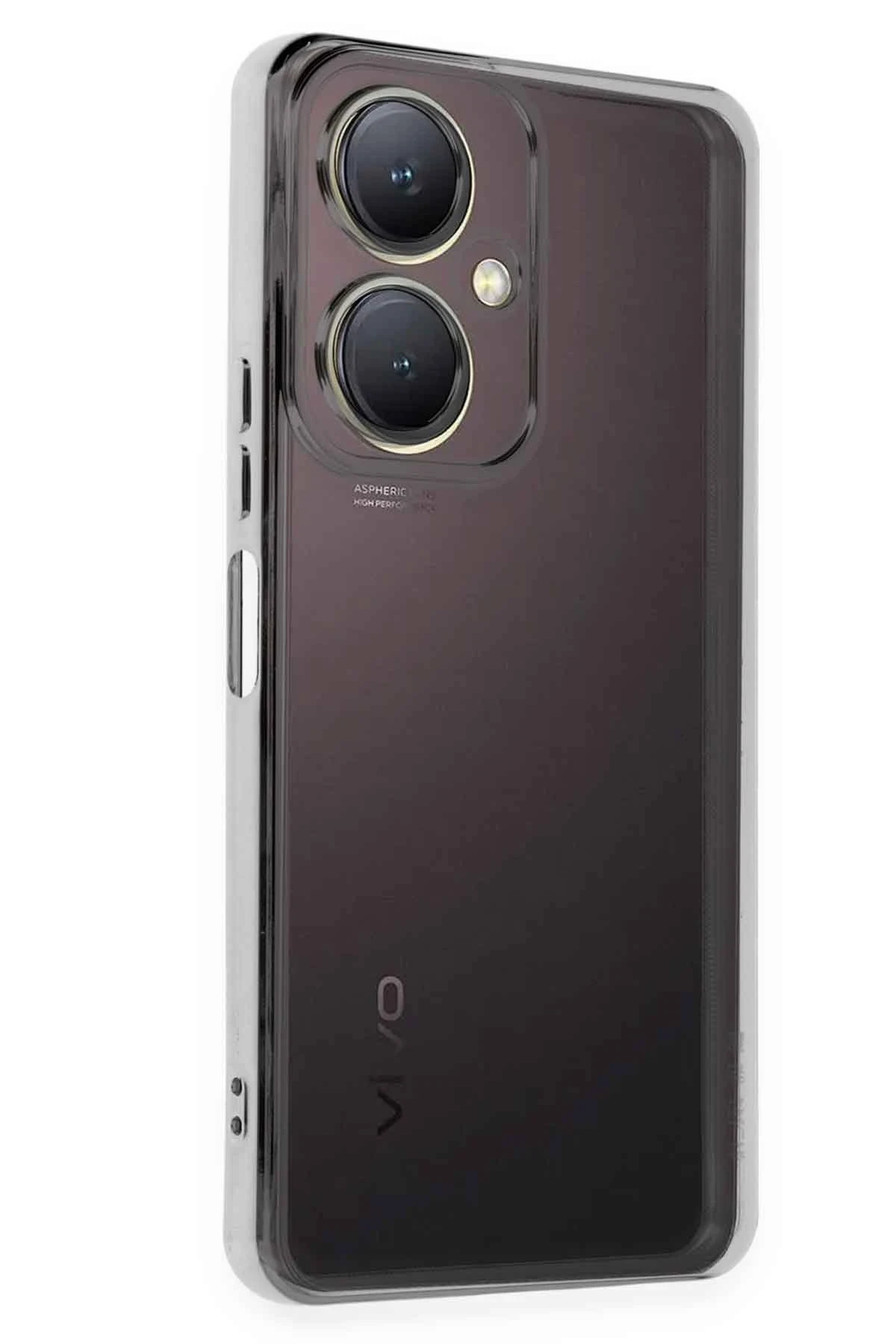 Newface Vivo Y27 Kılıf Razer Lensli Silikon - Gümüş
