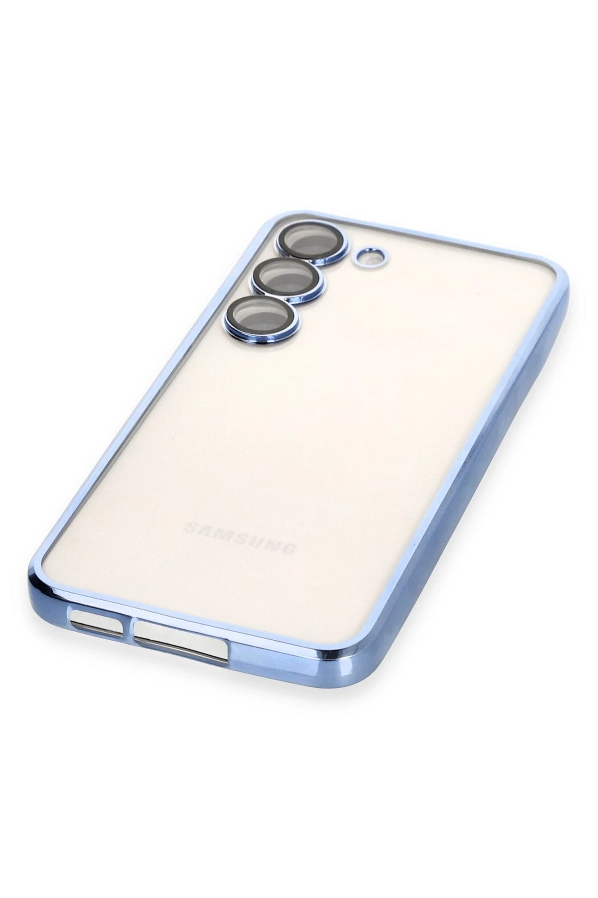 Newface Samsung Galaxy S24 Kılıf Razer Lensli Silikon - Açık Mavi