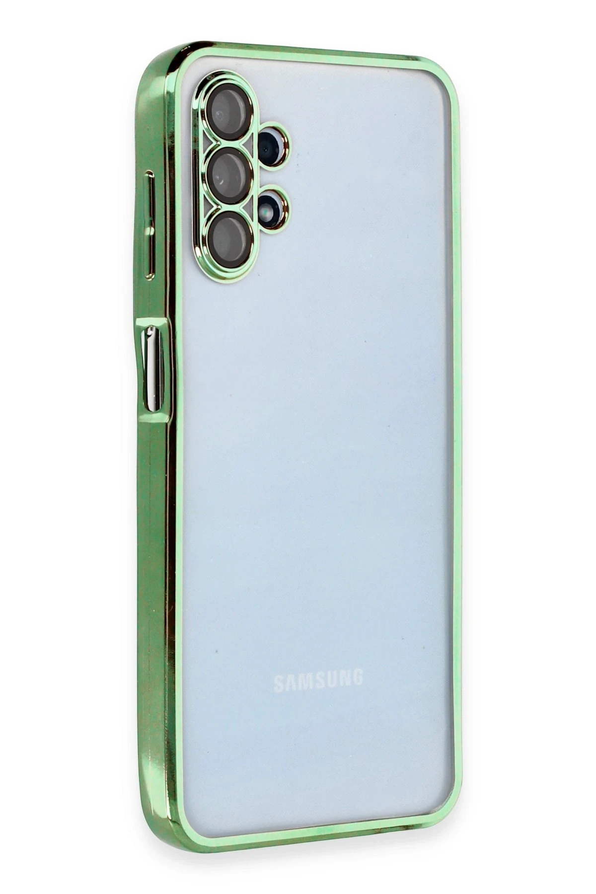 Newface Samsung Galaxy A13 4G Kılıf Razer Lensli Silikon - Yeşil