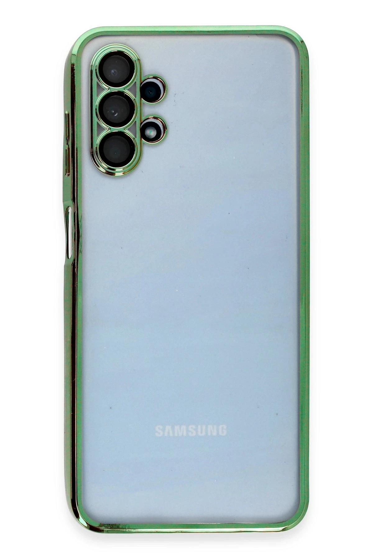 Newface Samsung Galaxy A13 4G Kılıf Razer Lensli Silikon - Yeşil