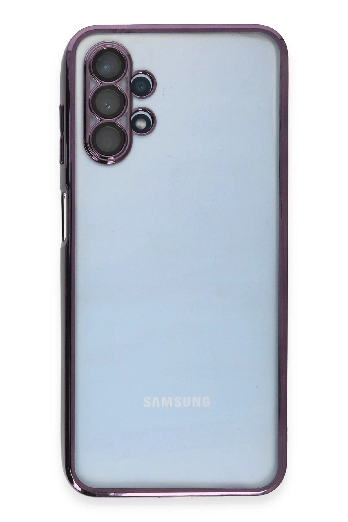 Newface Samsung Galaxy A13 4G Kılıf Razer Lensli Silikon - Mor