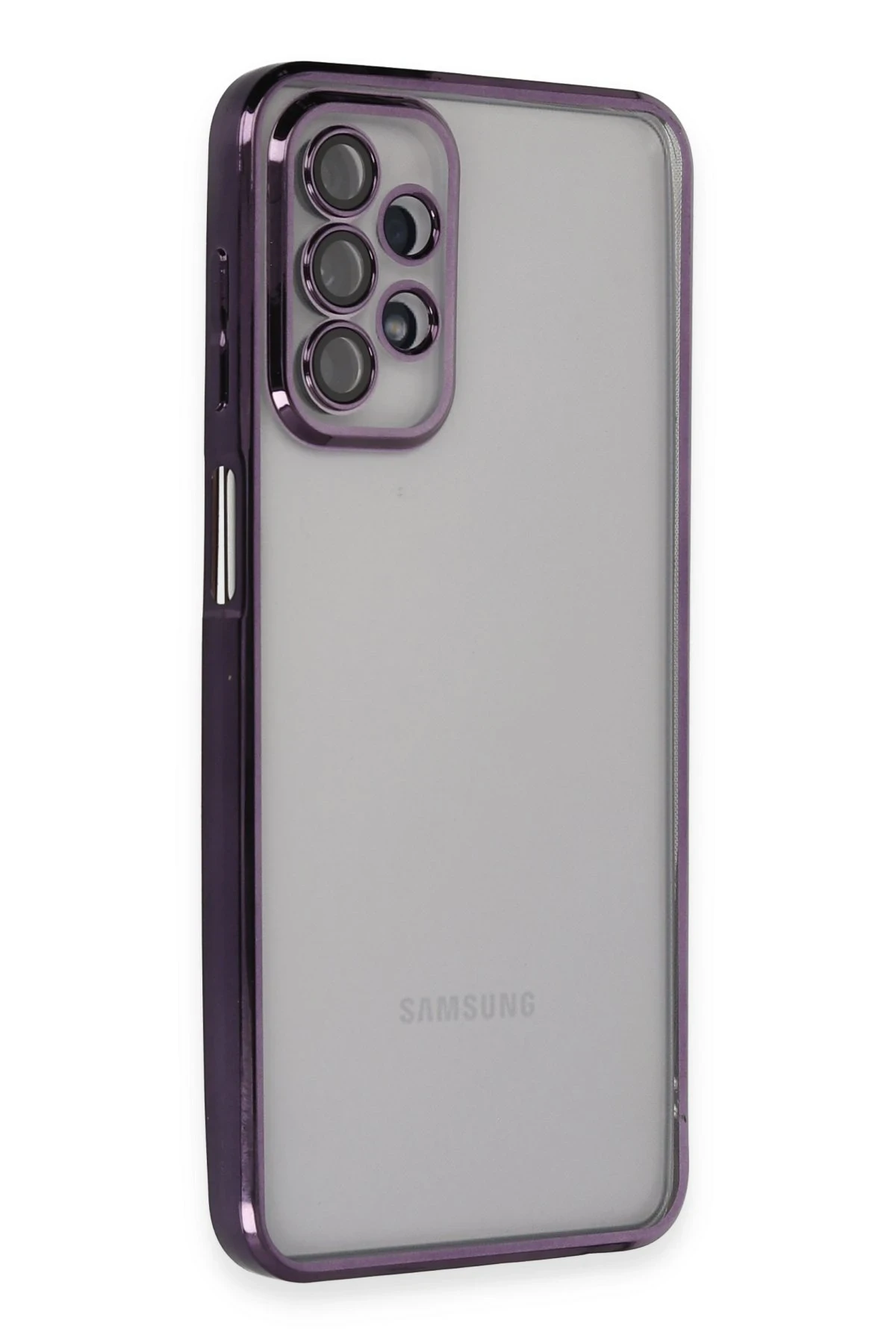 Newface Samsung Galaxy A23 4G Kılıf Razer Lensli Silikon - Mor