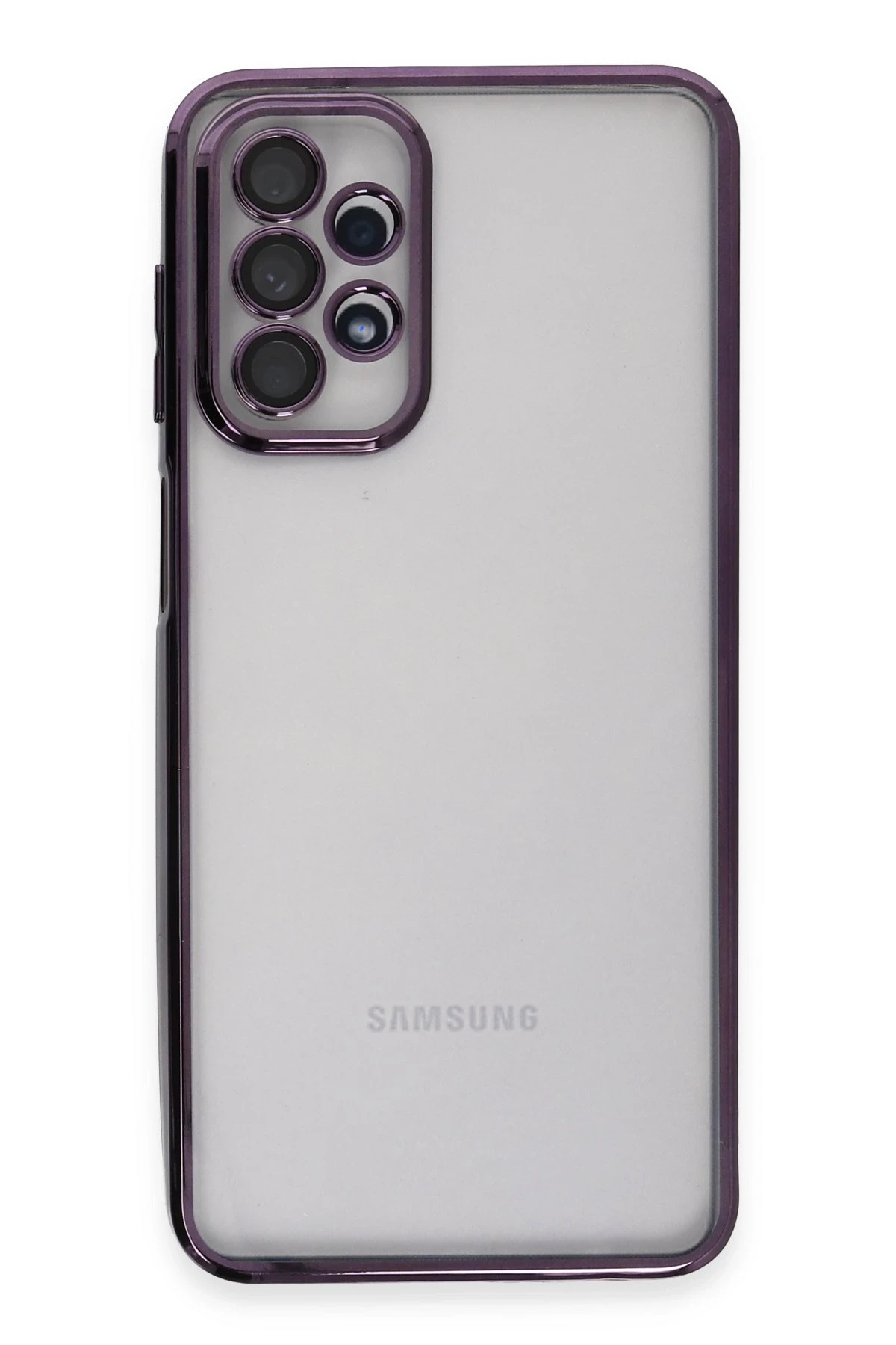Newface Samsung Galaxy A23 4G Kılıf Razer Lensli Silikon - Mor