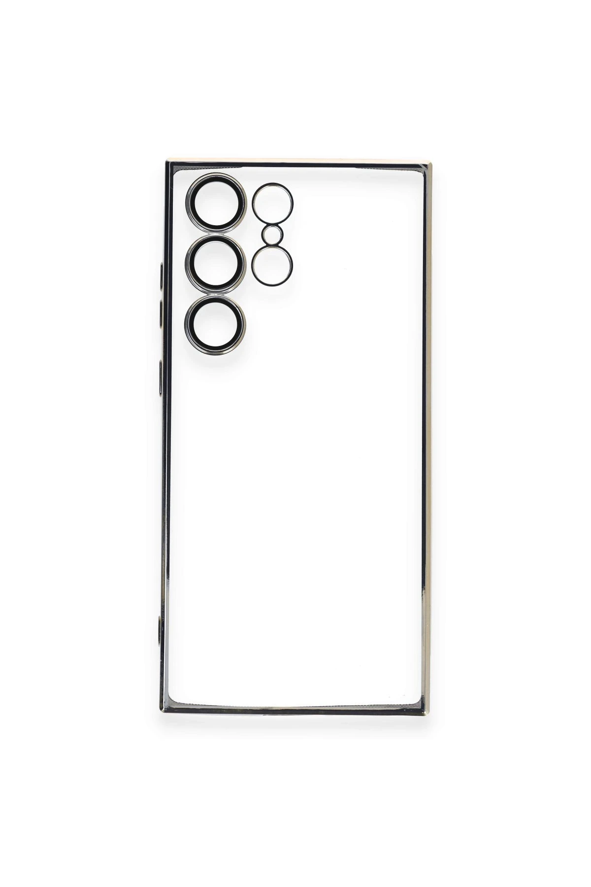 Newface Samsung Galaxy S24 Ultra Kılıf Razer Lensli Silikon - Gümüş