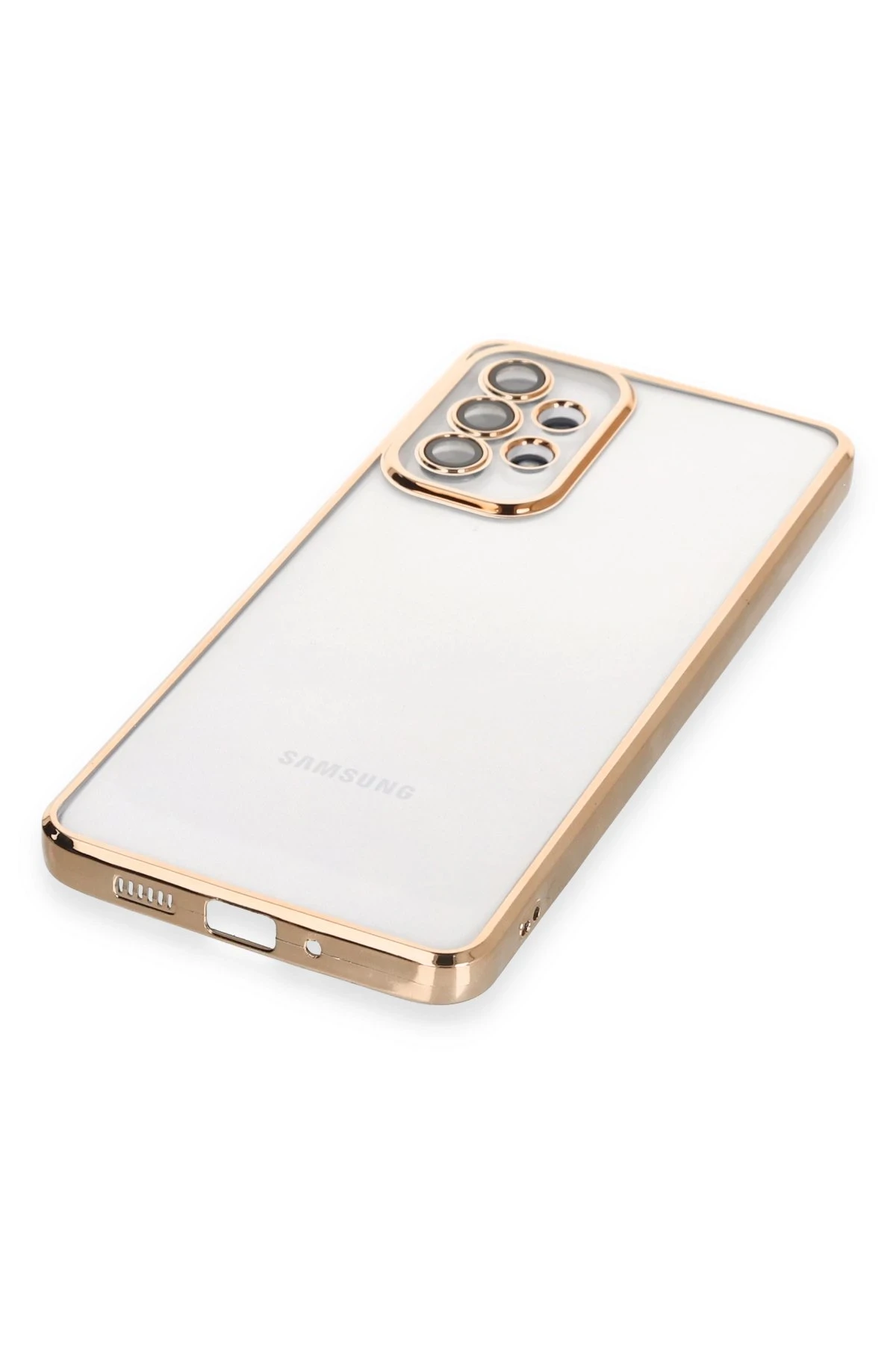Newface Samsung Galaxy A33 5G Kılıf Razer Lensli Silikon - Gold