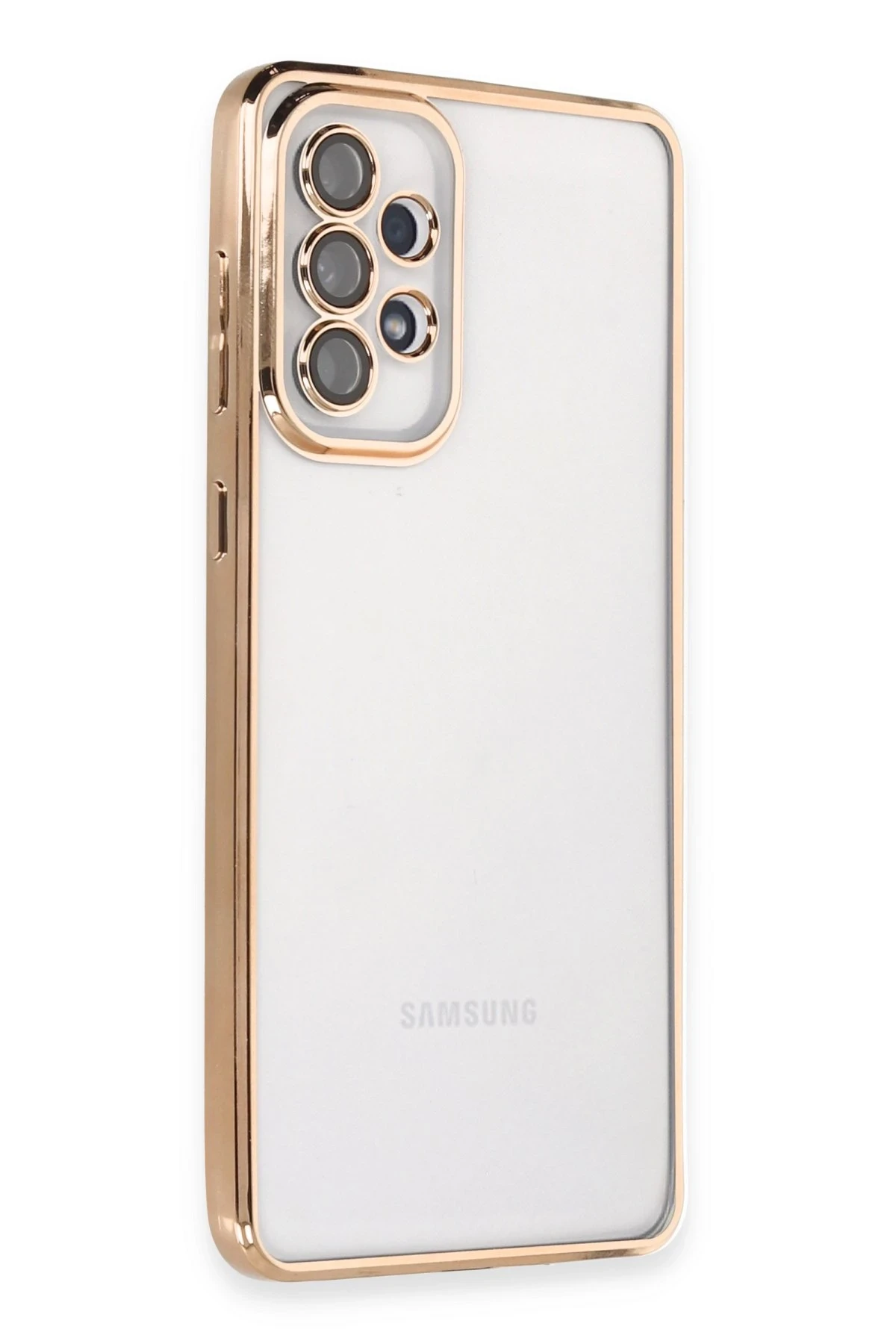 Newface Samsung Galaxy A53 5G Kılıf Razer Lensli Silikon - Gold