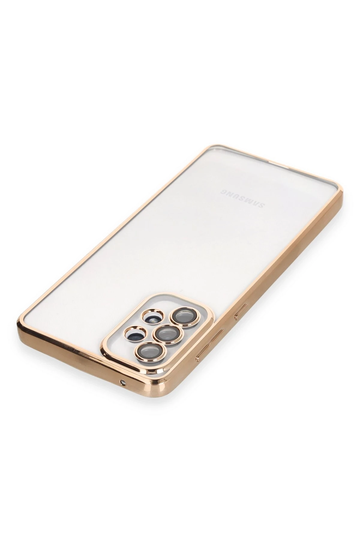 Newface Samsung Galaxy A53 5G Kılıf Razer Lensli Silikon - Gold