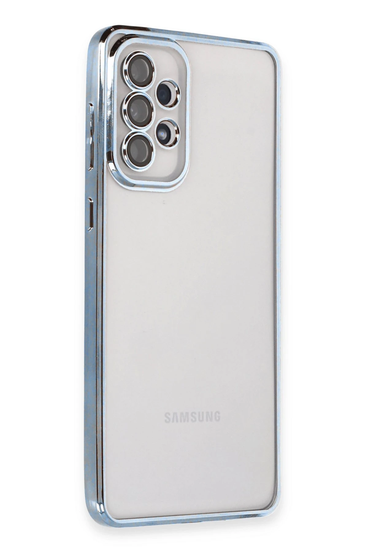 Newface Samsung Galaxy A53 5G Kılıf Razer Lensli Silikon - Açık Mavi