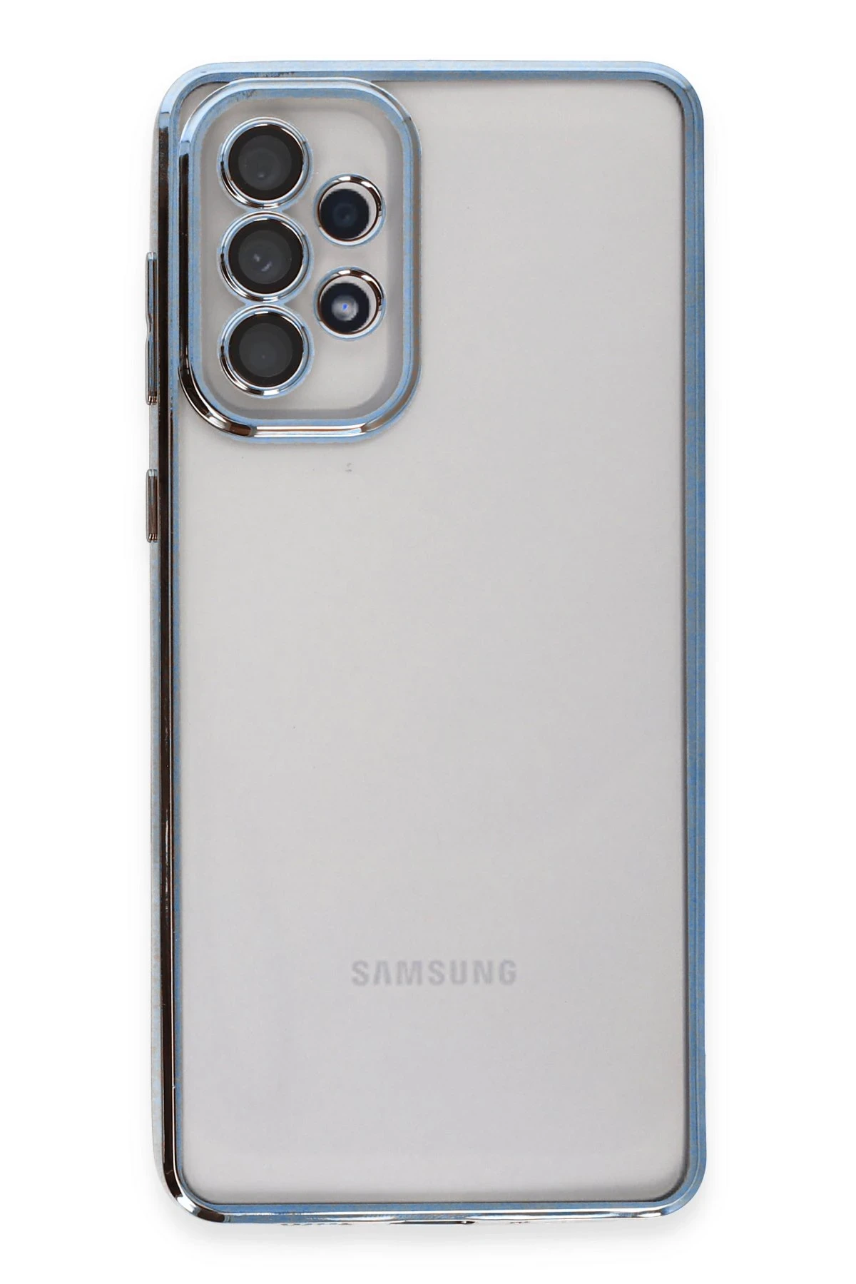 Newface Samsung Galaxy A53 5G Kılıf Razer Lensli Silikon - Açık Mavi