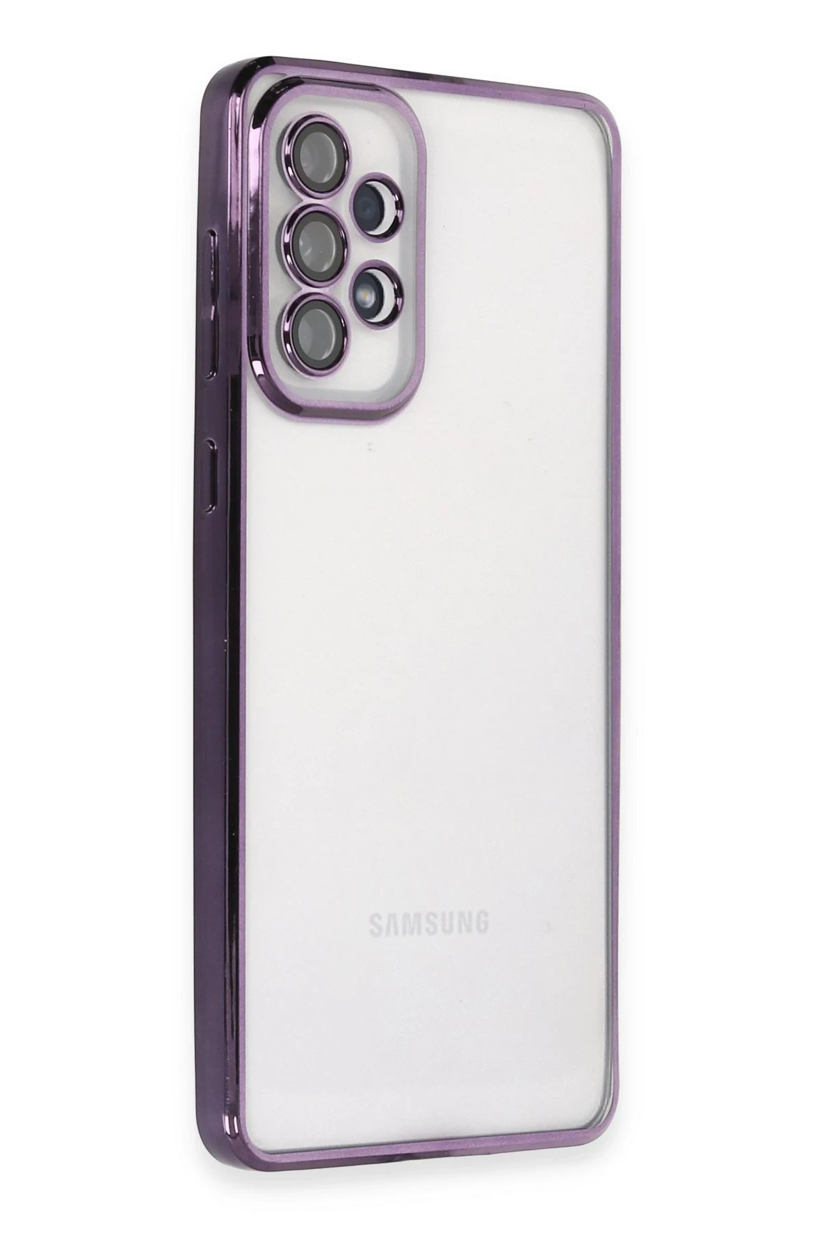 Newface Samsung Galaxy A73 5G Kılıf Razer Lensli Silikon - Mor